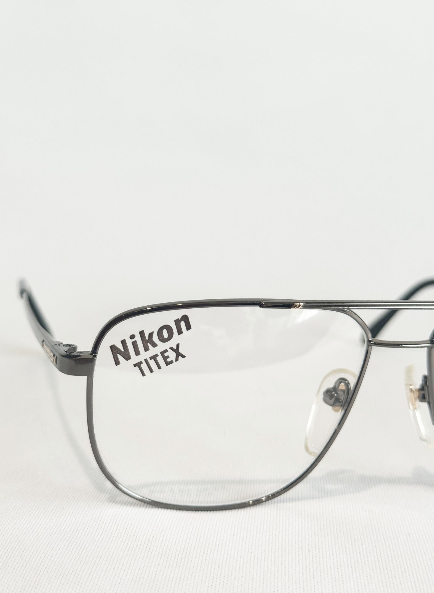 (SUP-540) 90s VINTAGE TWO BRIDGE TITAN FRAME GLASSES - Nikon TITEX