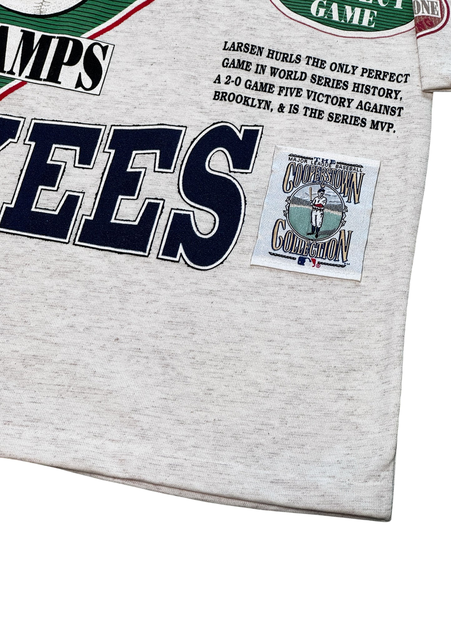 (SUP-759) DEADSTOCK MLB 1956 NEW YORK YANKEES 3/4 SLEEVE TEE - MADE IN U.S.A.