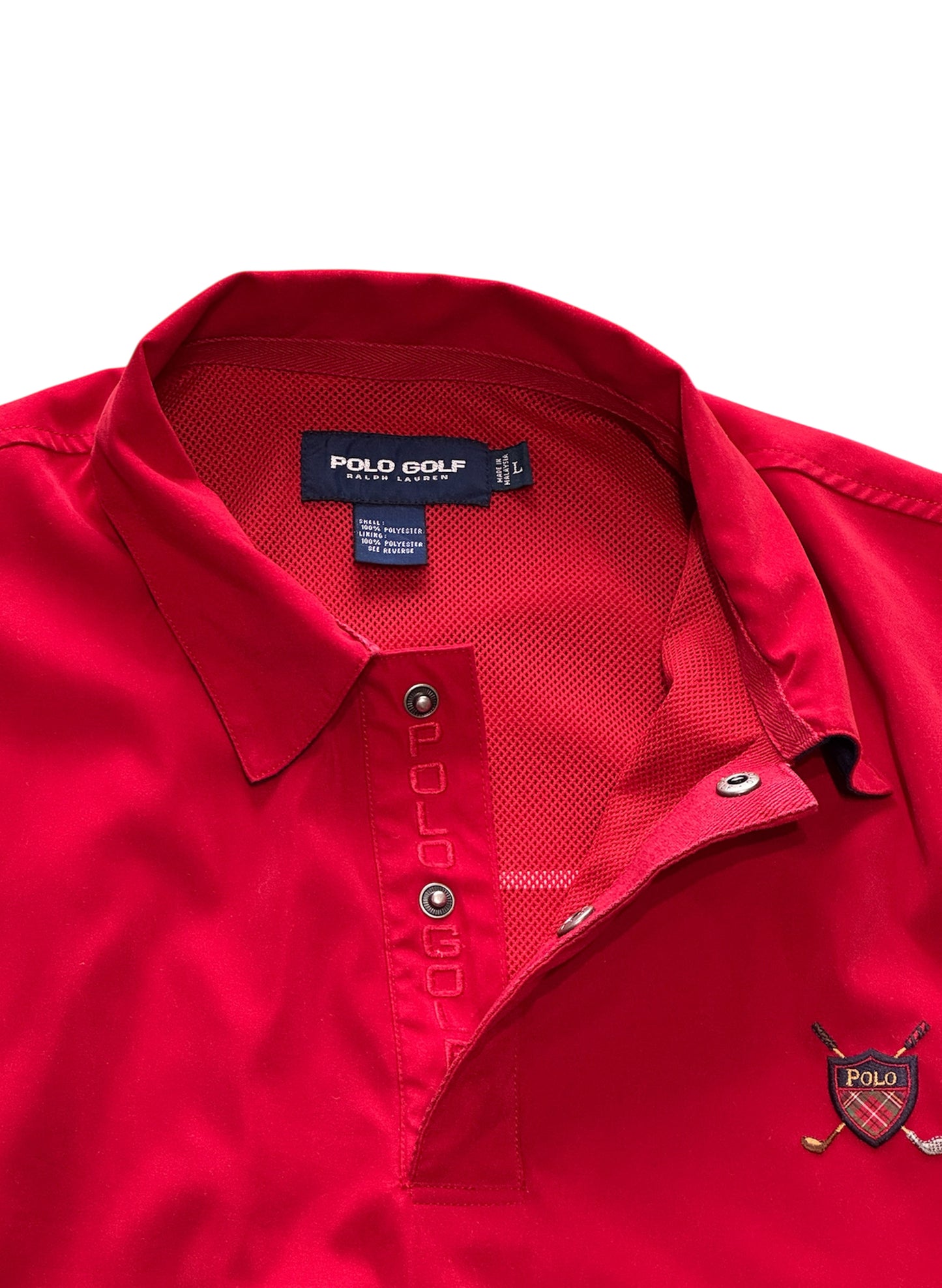 (SUP-470) POLO GOLF SNAP BUTTON PULLOVER JACKET - RED