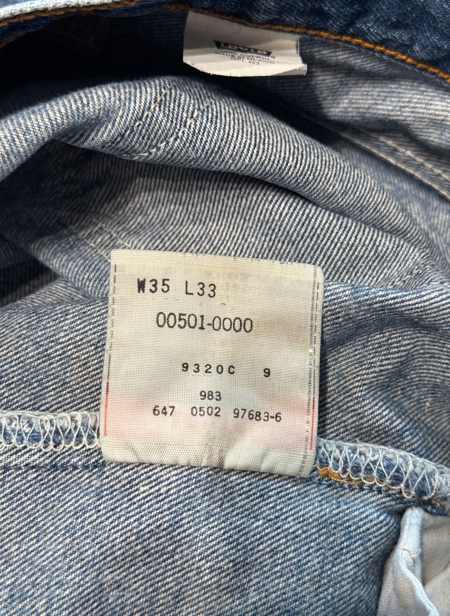 (SUP-329) LEVI'S 501 "DAMAGE" MADE IN MEXICO (w35)