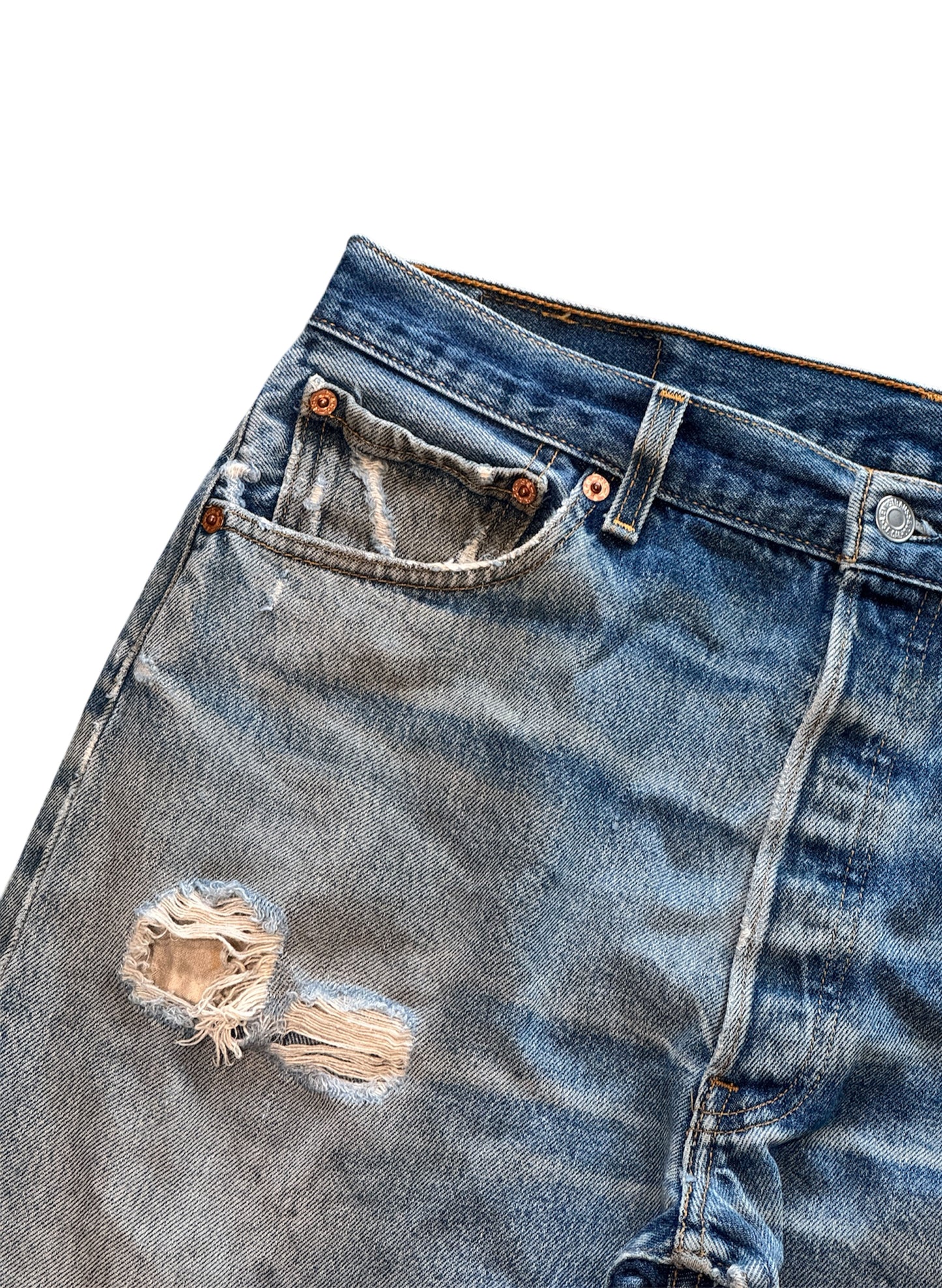 (SUP-329) LEVI'S 501 "DAMAGE" MADE IN MEXICO (w35)