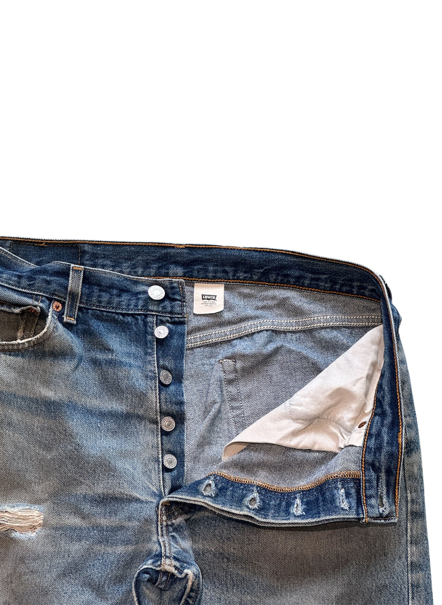(SUP-329) LEVI'S 501 "DAMAGE" MADE IN MEXICO (w35)