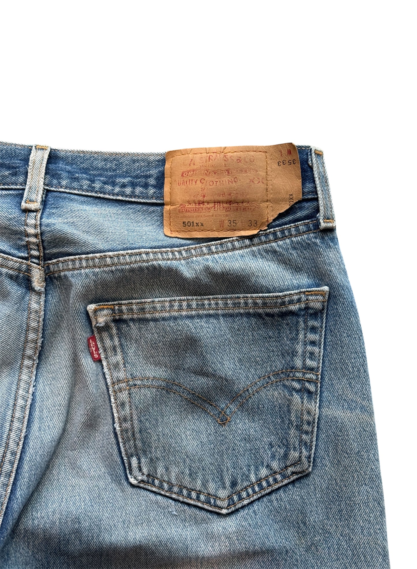 (SUP-329) LEVI'S 501 "DAMAGE" MADE IN MEXICO (w35)