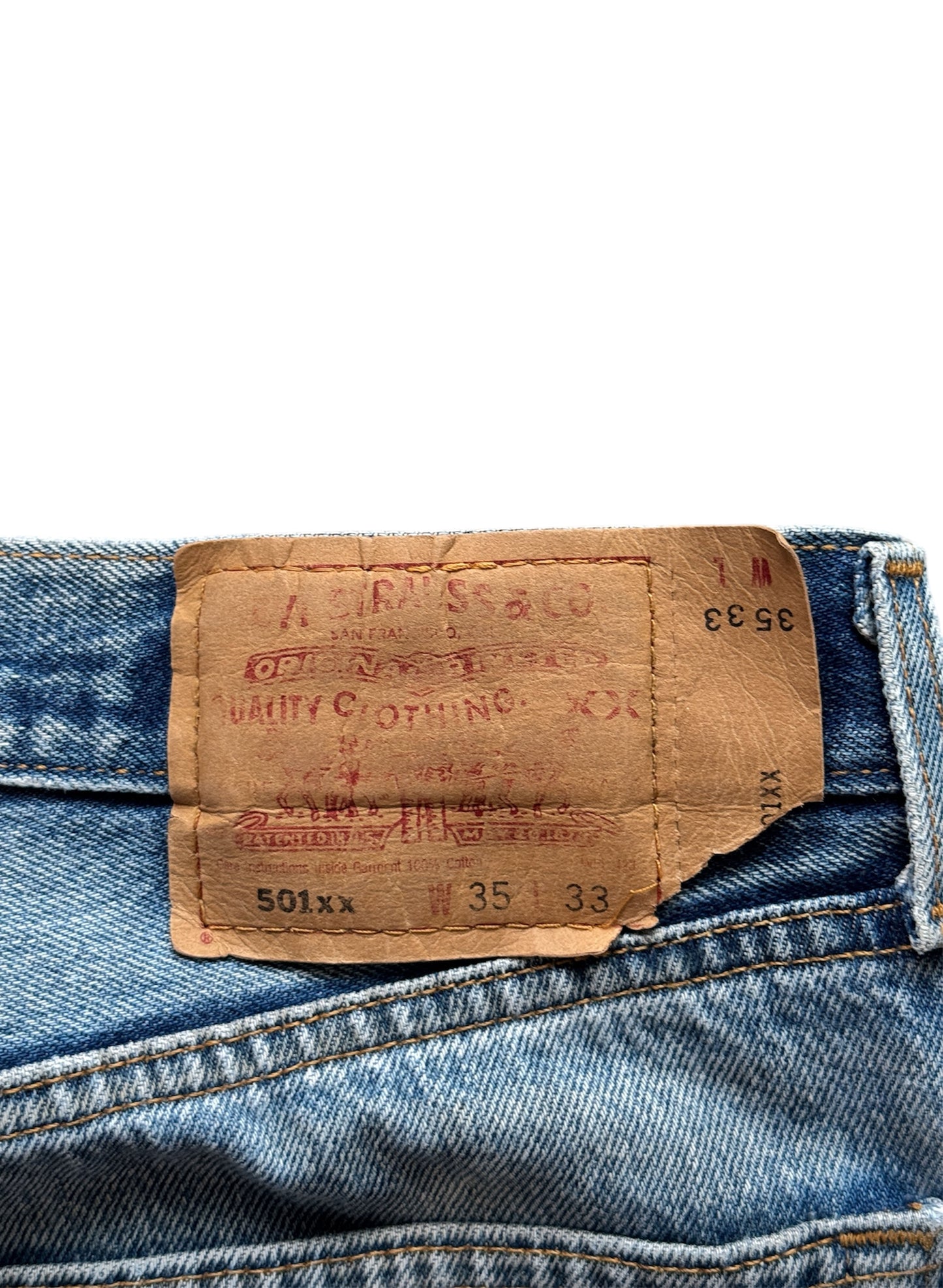 (SUP-329) LEVI'S 501 "DAMAGE" MADE IN MEXICO (w35)