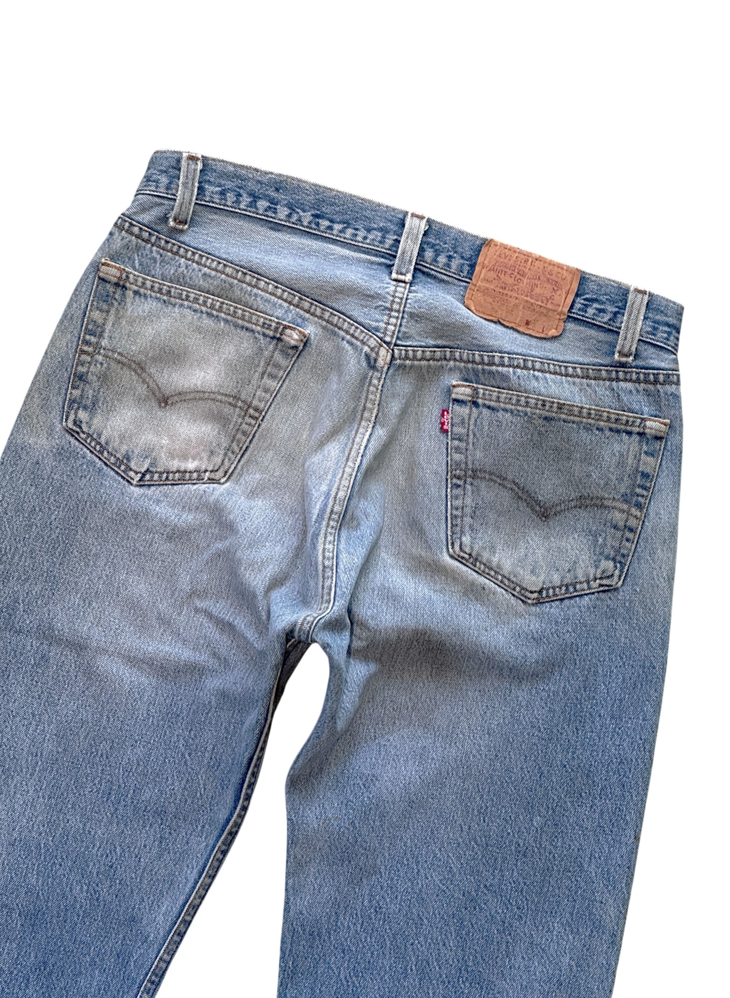 (SUP-642) 80s LEVI'S 501 "DAMAGE" DENIM - MADE IN U.S.A.