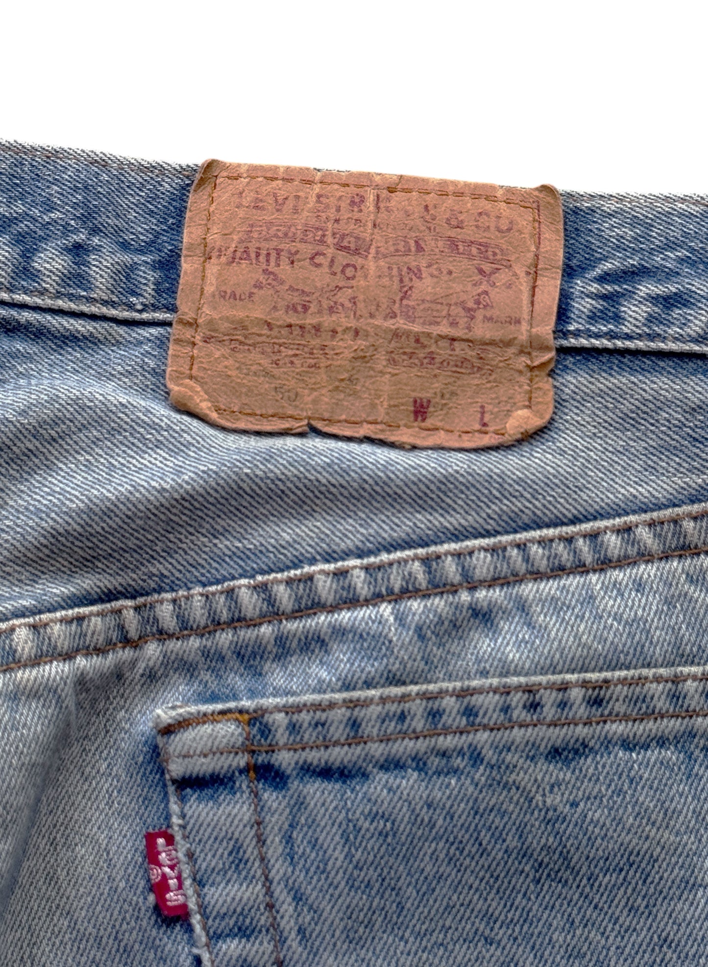 (SUP-642) 80s LEVI'S 501 "DAMAGE" DENIM - MADE IN U.S.A.
