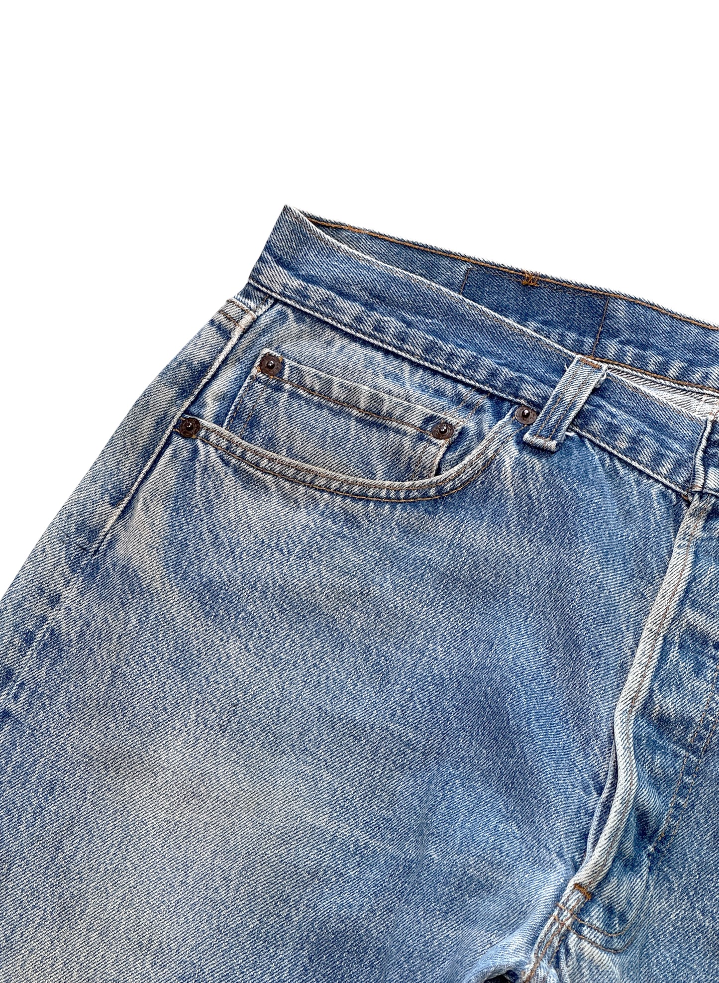 (SUP-642) 80s LEVI'S 501 "DAMAGE" DENIM - MADE IN U.S.A.