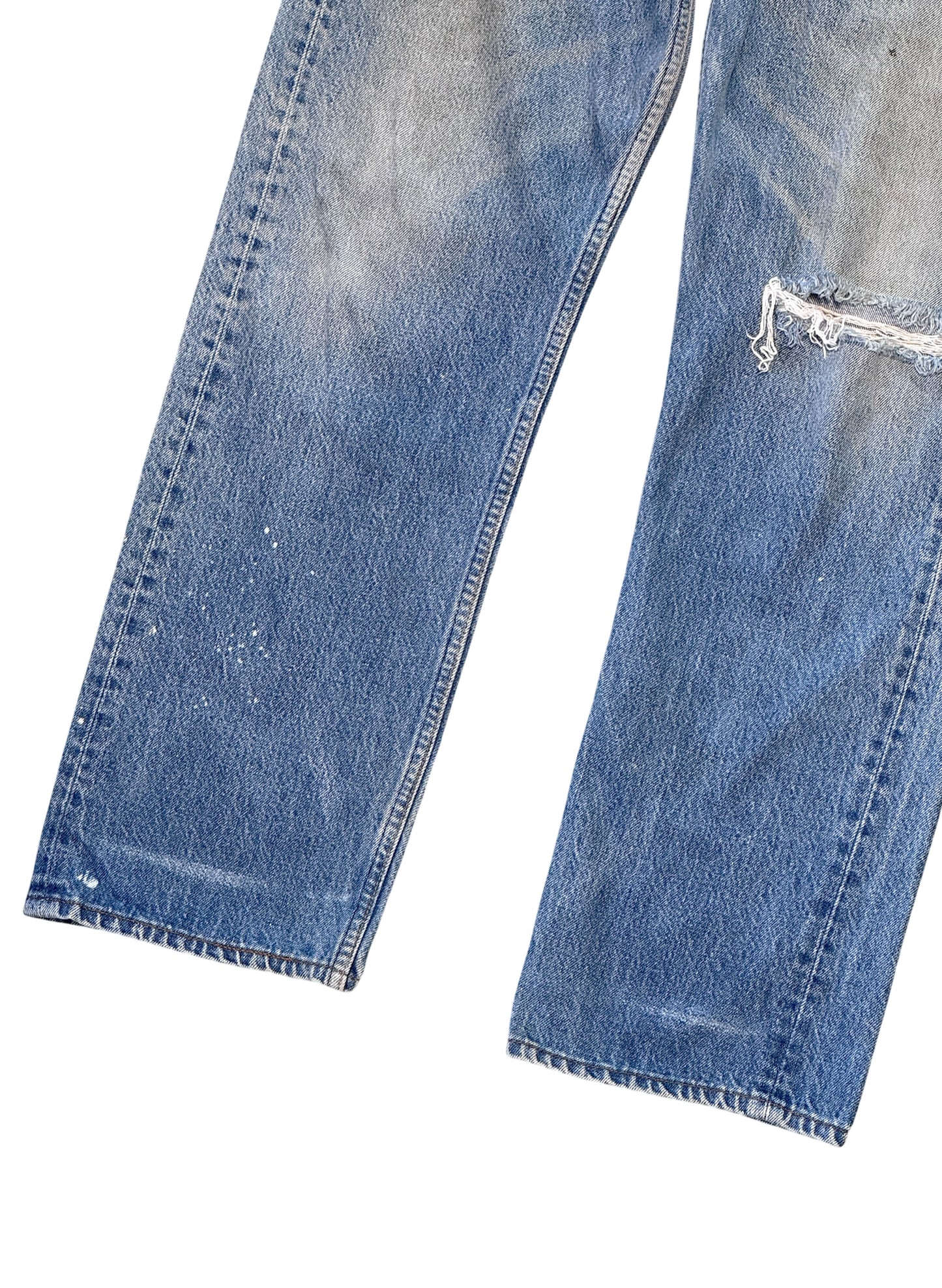 (SUP-642) 80s LEVI'S 501 "DAMAGE" DENIM - MADE IN U.S.A.