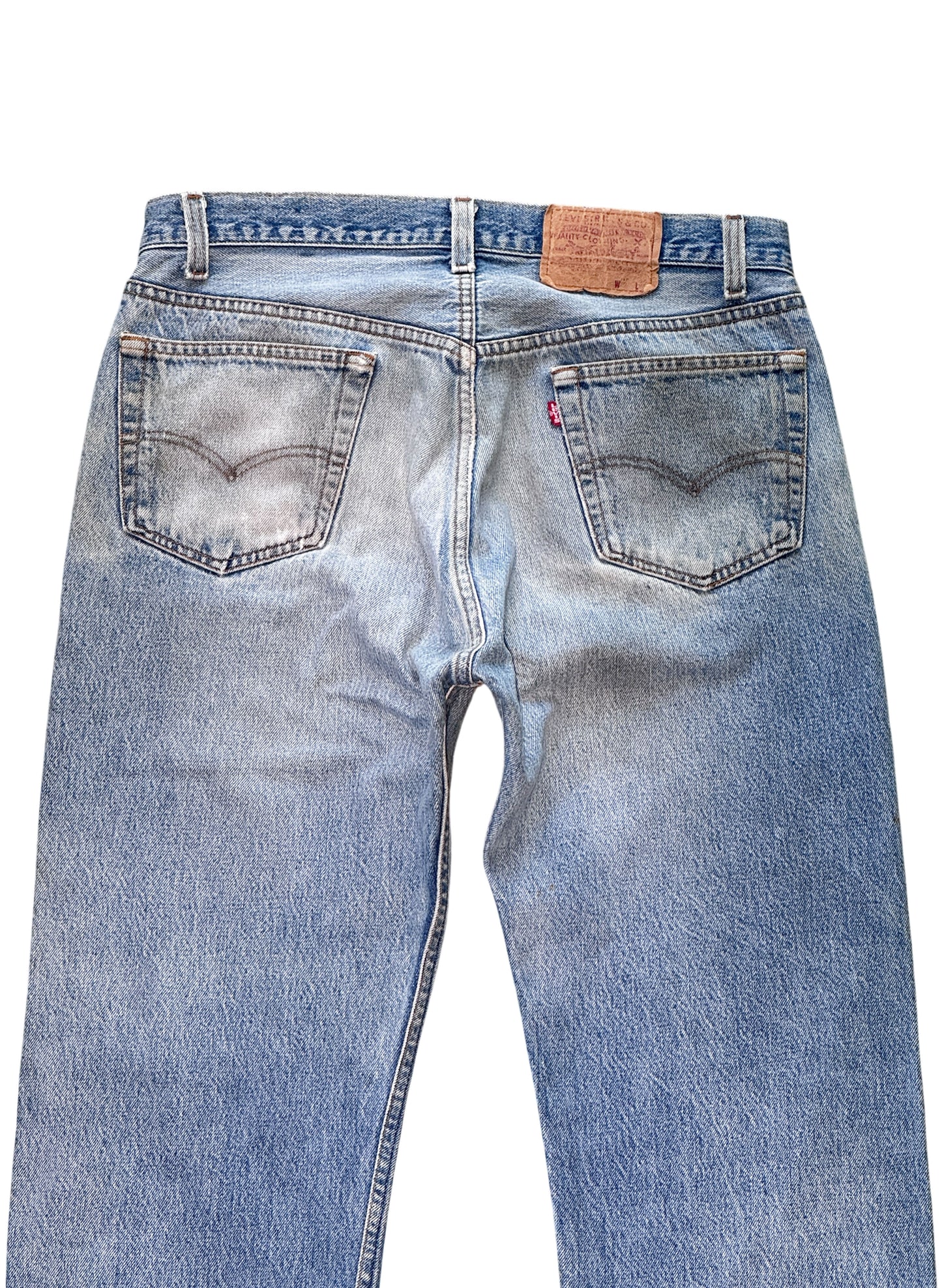 (SUP-642) 80s LEVI'S 501 "DAMAGE" DENIM - MADE IN U.S.A.