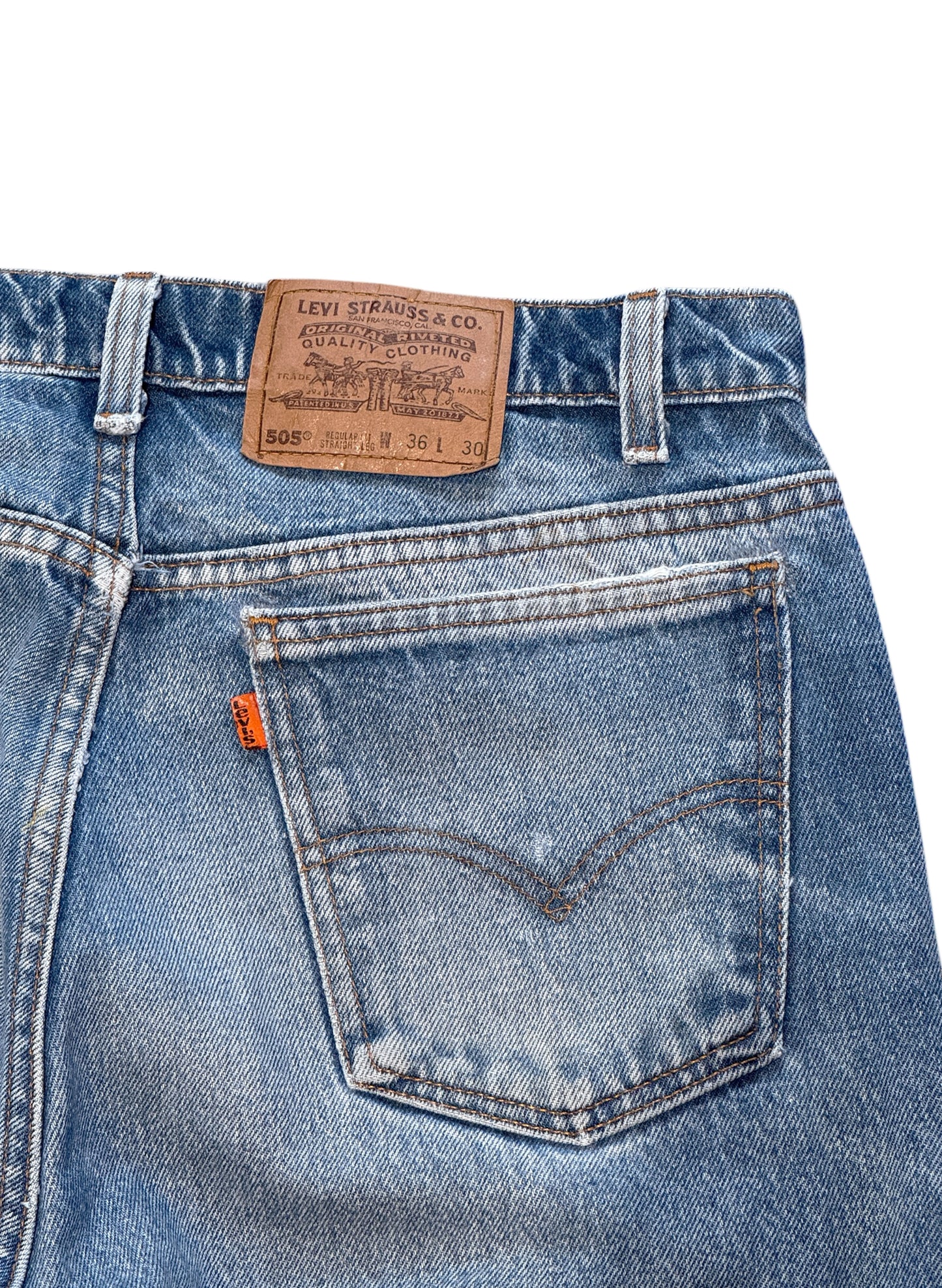 (SUP-602) LEVI'S 505 "ORANGE TAB" "REPAIR" - MADE IN U.S.A.