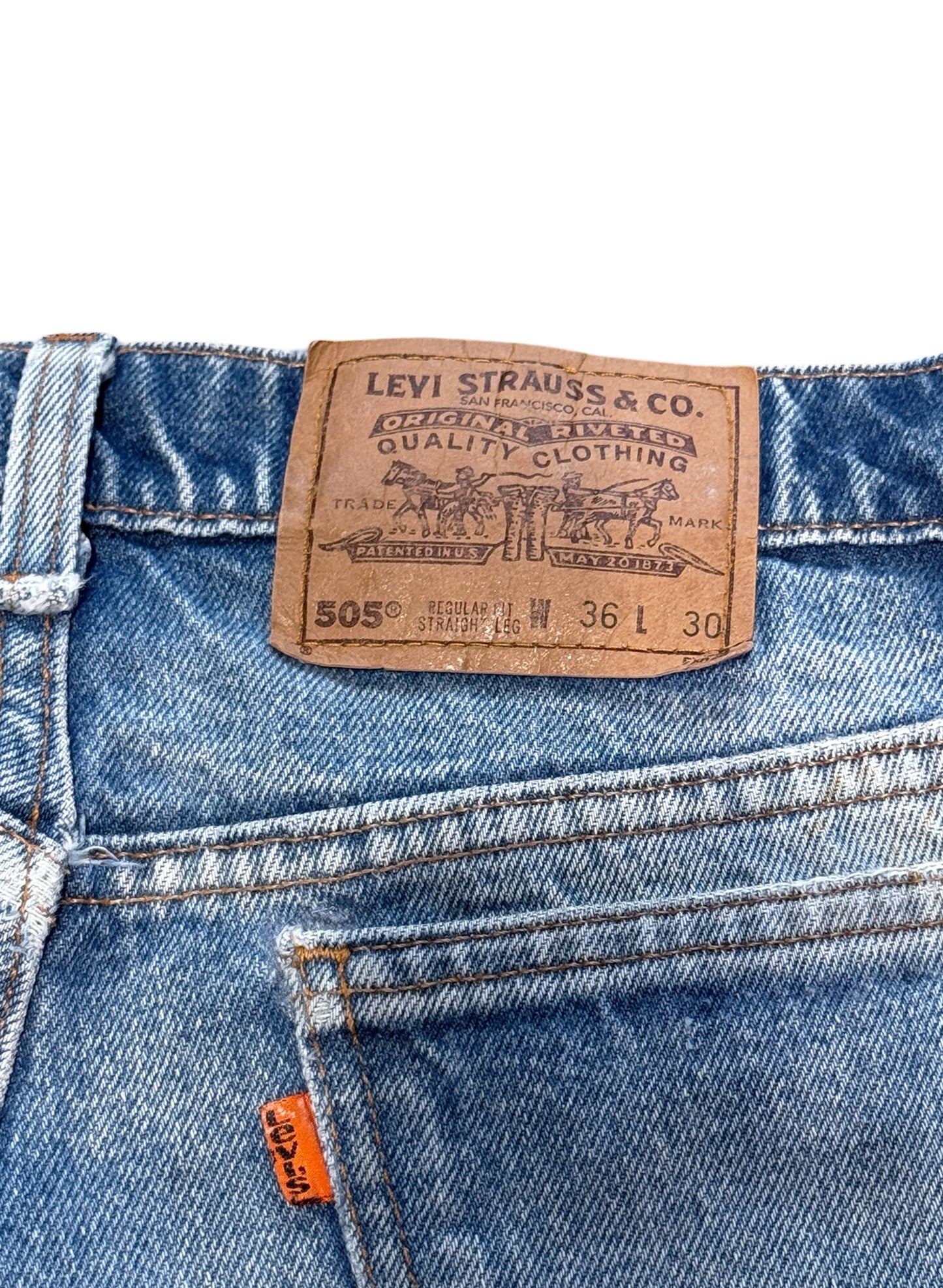 (SUP-602) LEVI'S 505 "ORANGE TAB" "REPAIR" - MADE IN U.S.A.