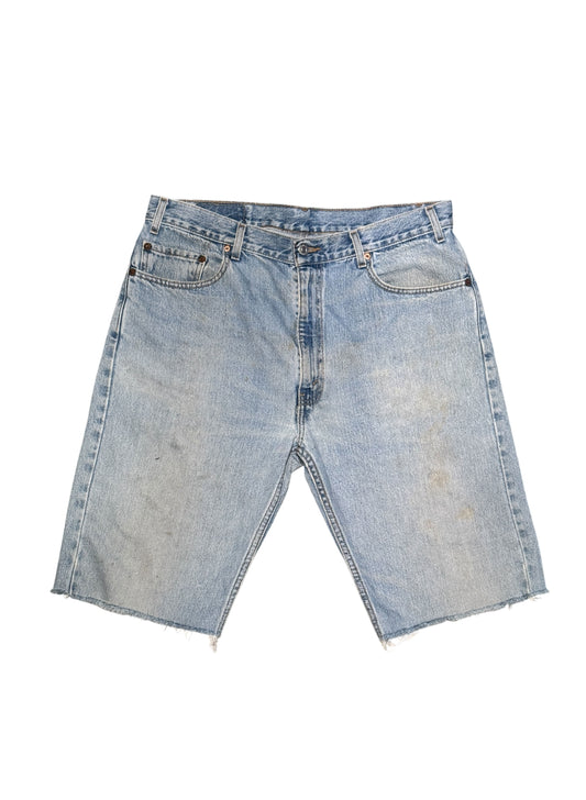 (SUP-394) LEVI'S 505 "CUT OFF" DENIM SHORTS - MADE IN MEXICO  (w36)