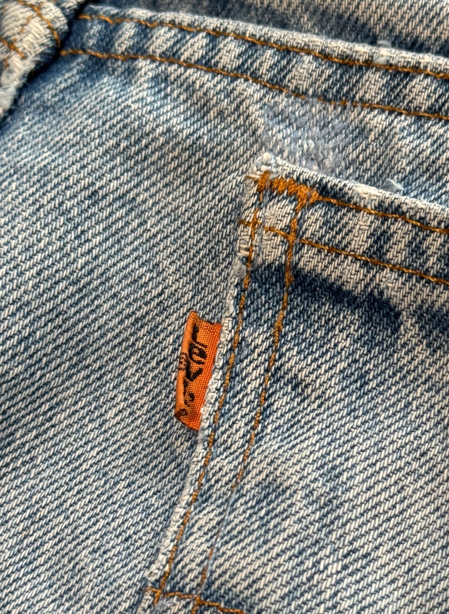 (SUP-473) LEVI'S 517 BOOTS CUT DENIM - ORANGE TAB "DAMAGE"