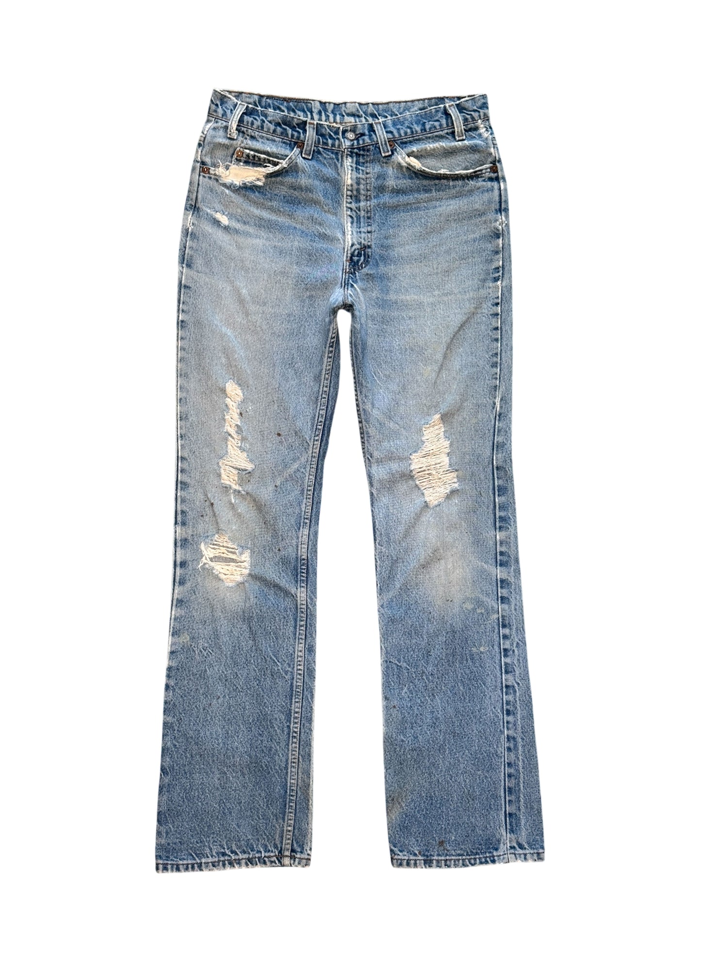 (SUP-473) LEVI'S 517 BOOTS CUT DENIM - ORANGE TAB "DAMAGE"