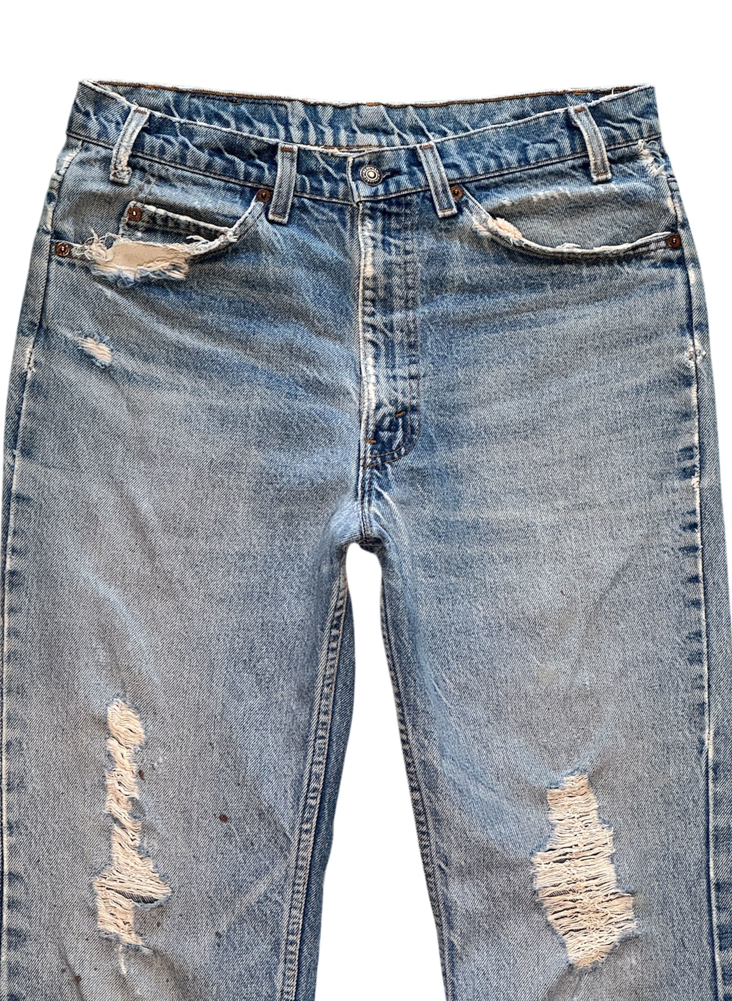 (SUP-473) LEVI'S 517 BOOTS CUT DENIM - ORANGE TAB "DAMAGE"