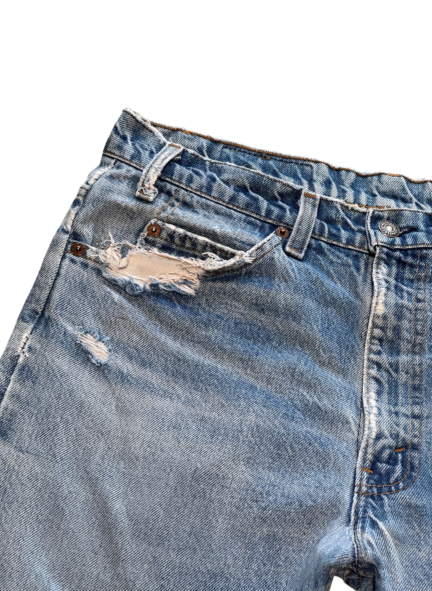 (SUP-473) LEVI'S 517 BOOTS CUT DENIM - ORANGE TAB "DAMAGE"