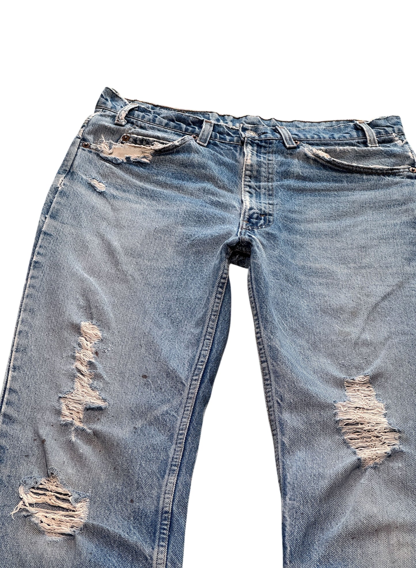 (SUP-473) LEVI'S 517 BOOTS CUT DENIM - ORANGE TAB "DAMAGE"