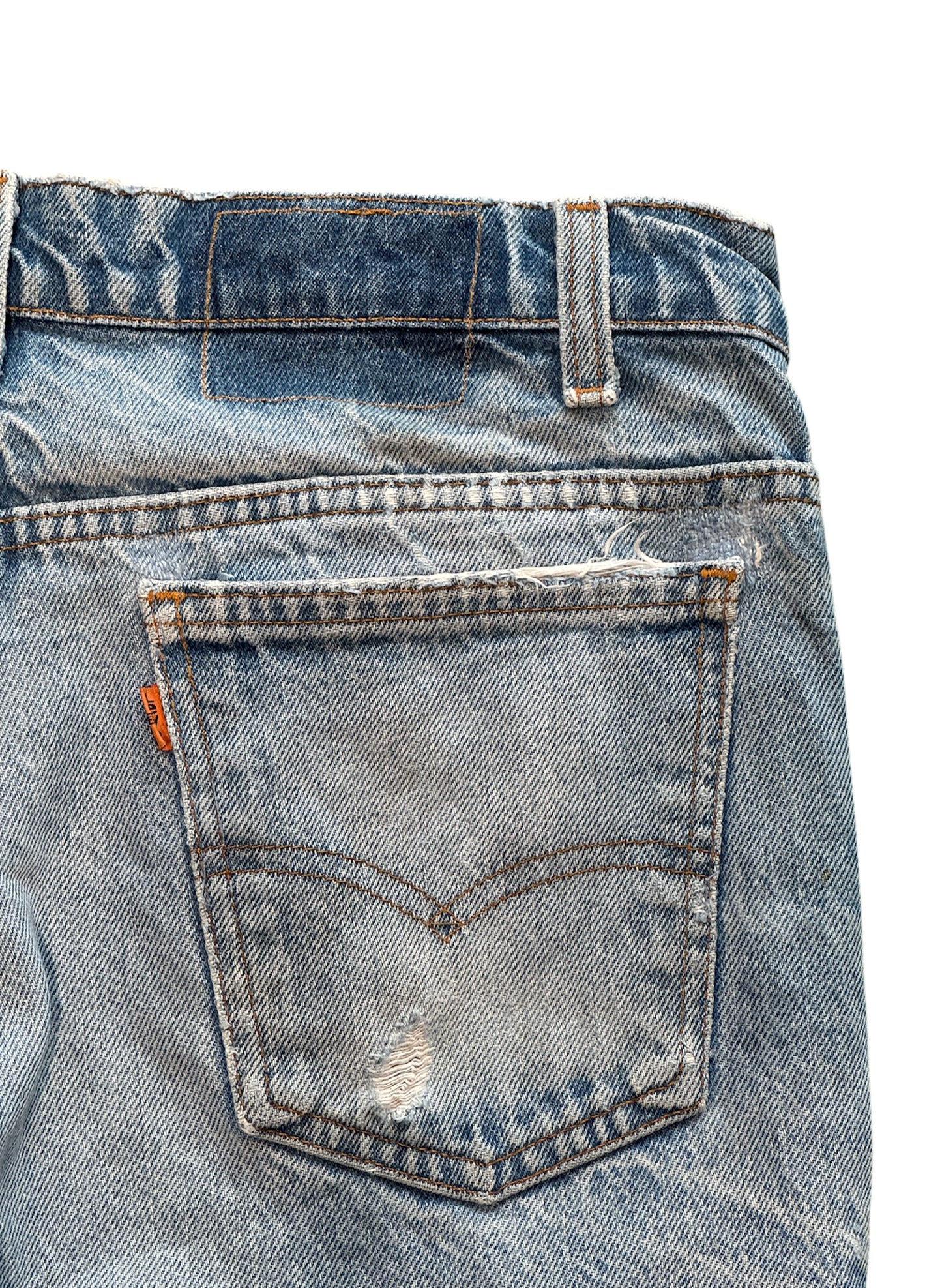 (SUP-473) LEVI'S 517 BOOTS CUT DENIM - ORANGE TAB "DAMAGE"