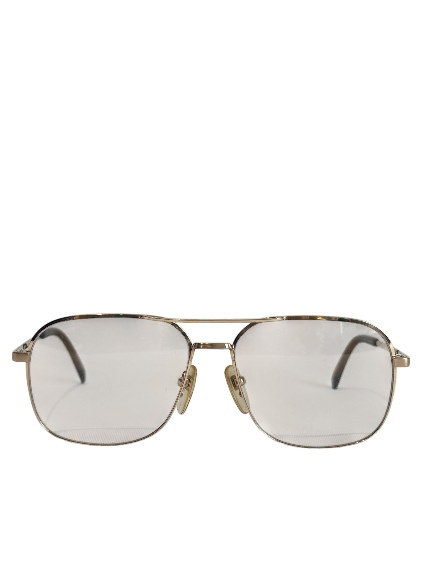 (SUP-537) 90s VINTAGE TWO BRIDGE GOLD FRAME GLASSES - Nikon