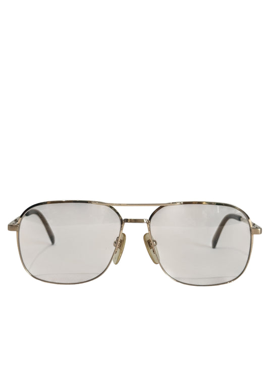 (SUP-537) 90s VINTAGE TWO BRIDGE GOLD FRAME GLASSES - Nikon