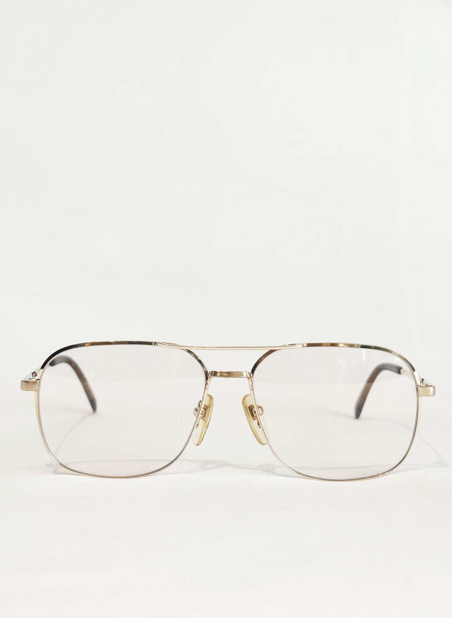 (SUP-537) 90s VINTAGE TWO BRIDGE GOLD FRAME GLASSES - Nikon