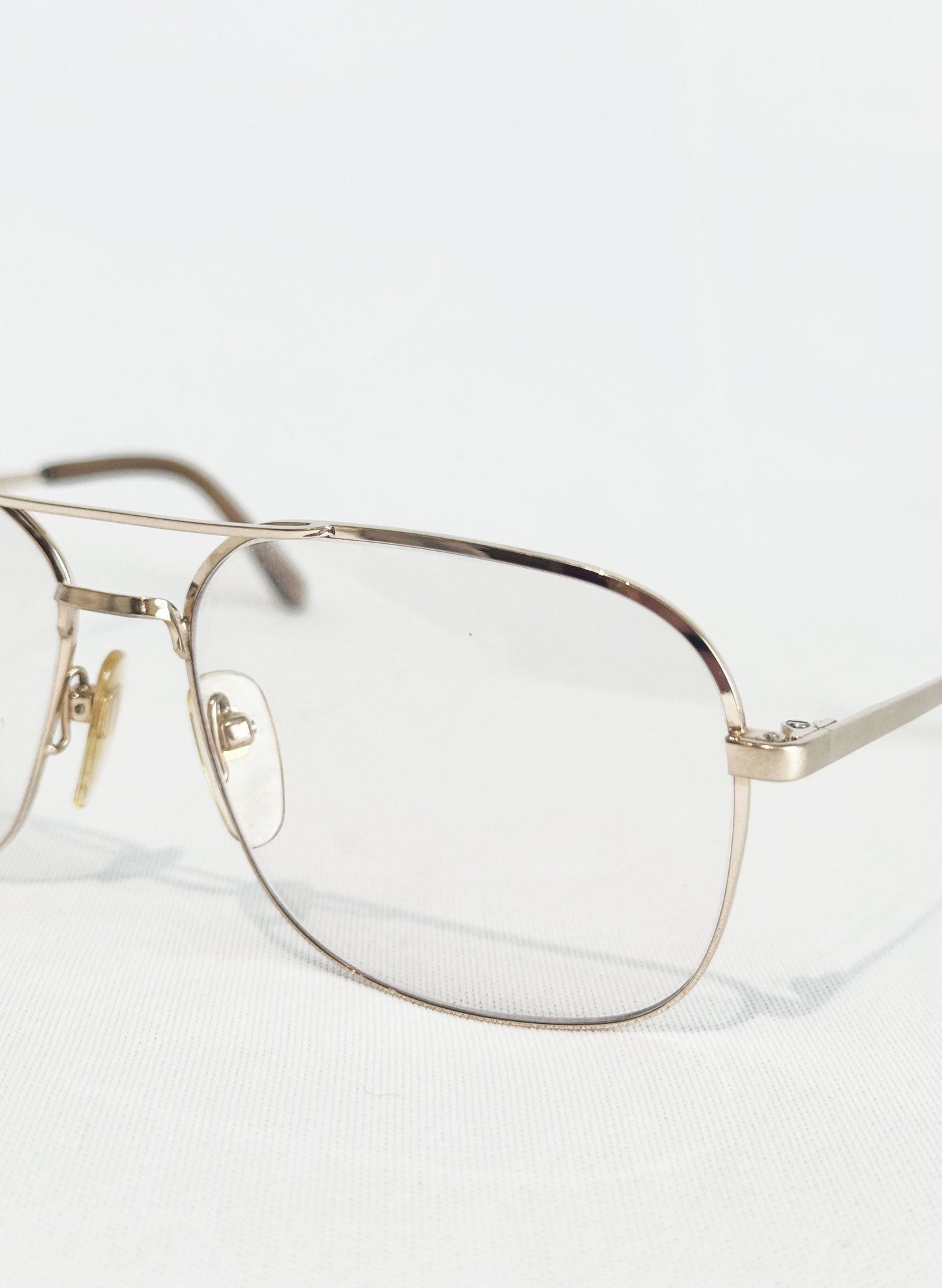 (SUP-537) 90s VINTAGE TWO BRIDGE GOLD FRAME GLASSES - Nikon