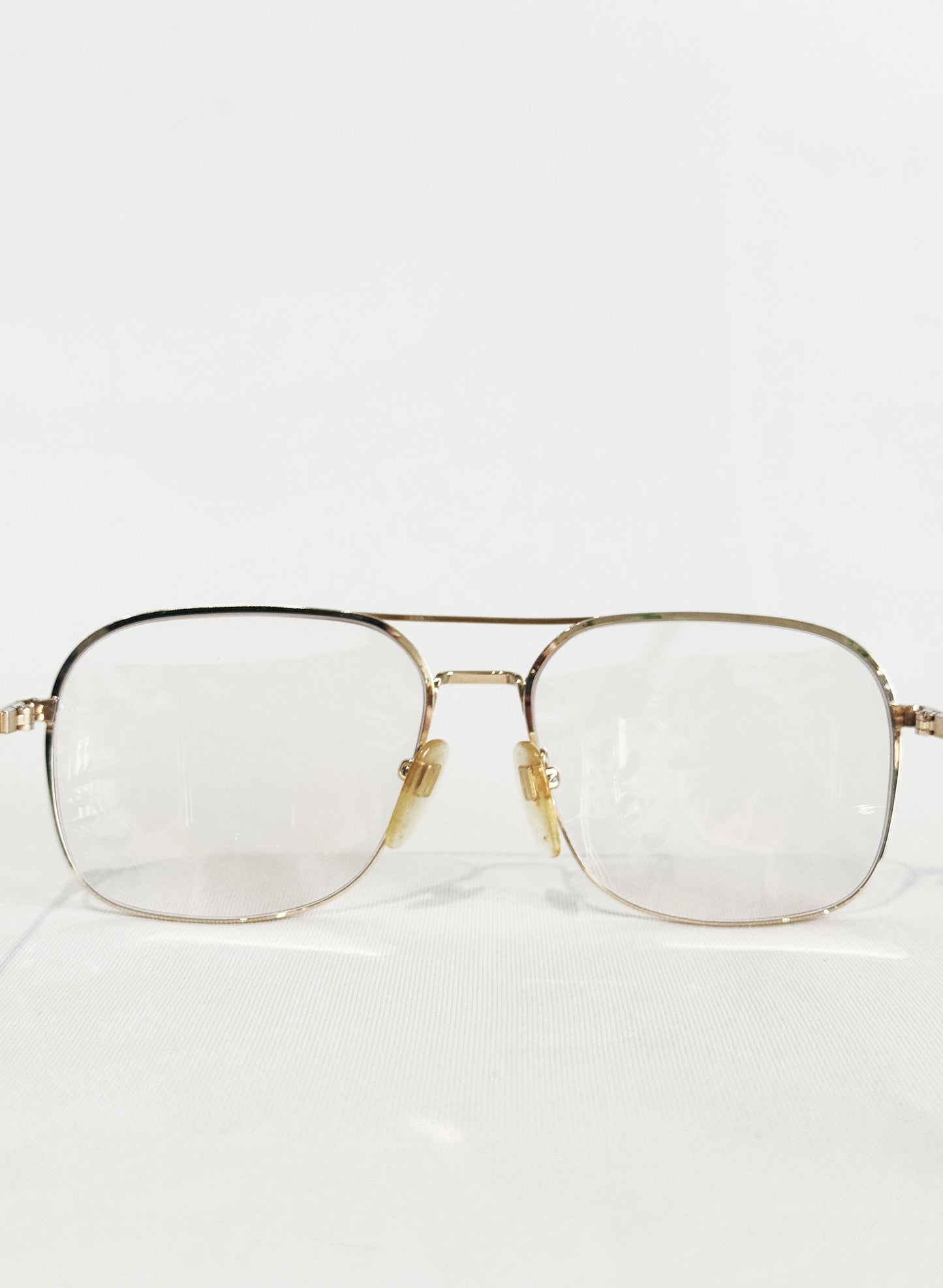(SUP-537) 90s VINTAGE TWO BRIDGE GOLD FRAME GLASSES - Nikon