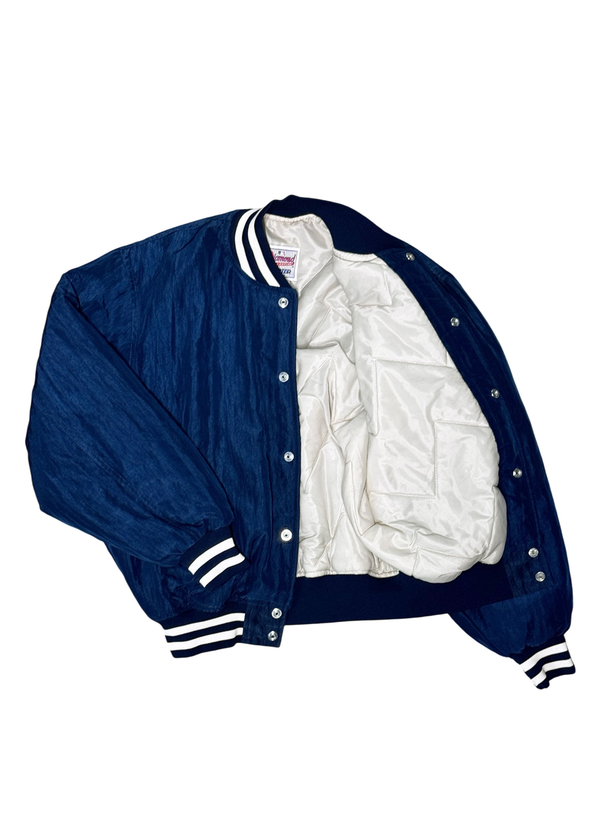 (SUP-865) STARTER NEW YORK YANKEES GLOSSY NYLON JACKET - M - MADE IN U.S.A.