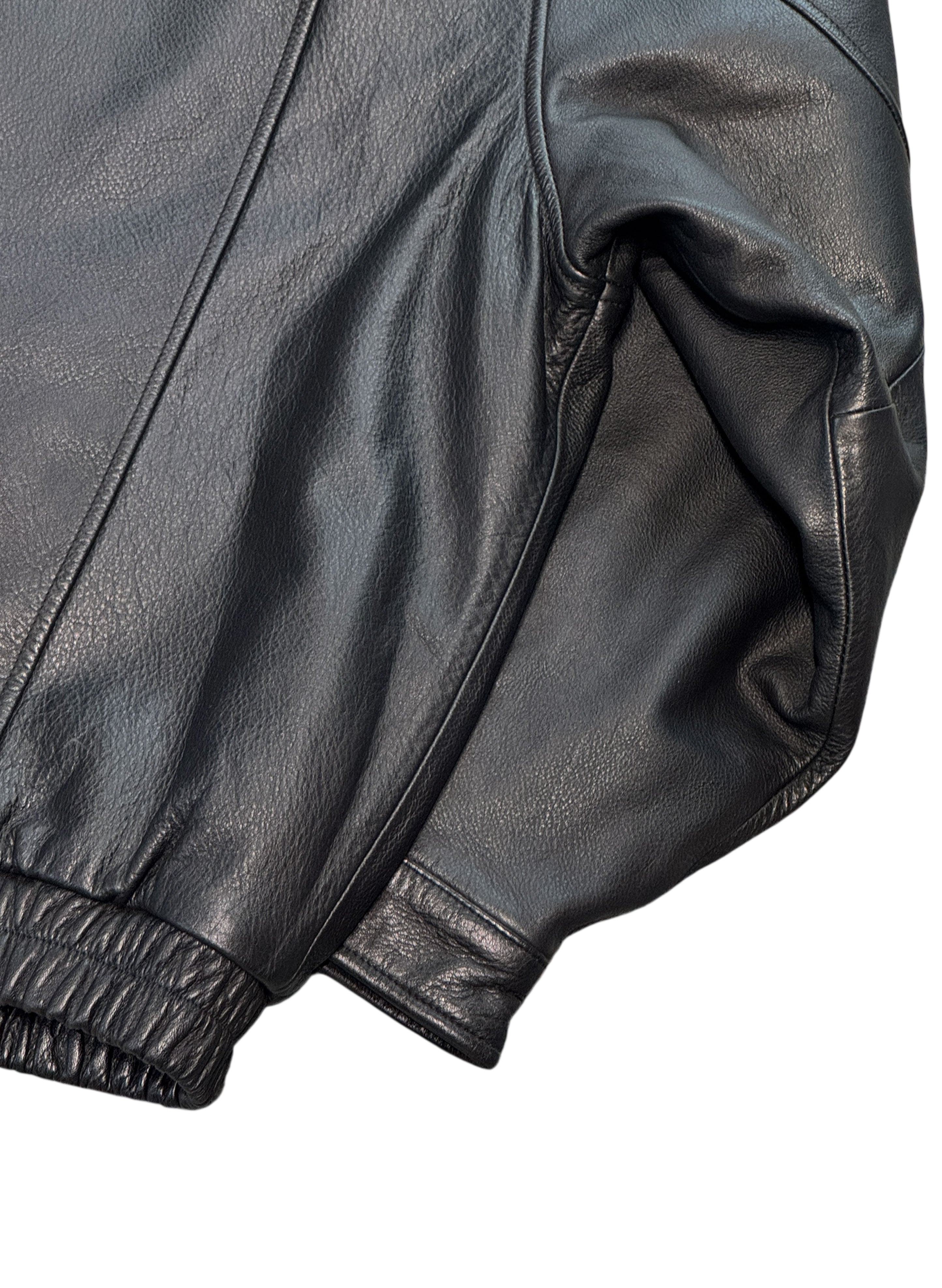SUP-524) Croft & Barrow LEATHER ZIP UP JACKET – WOODBLOCK