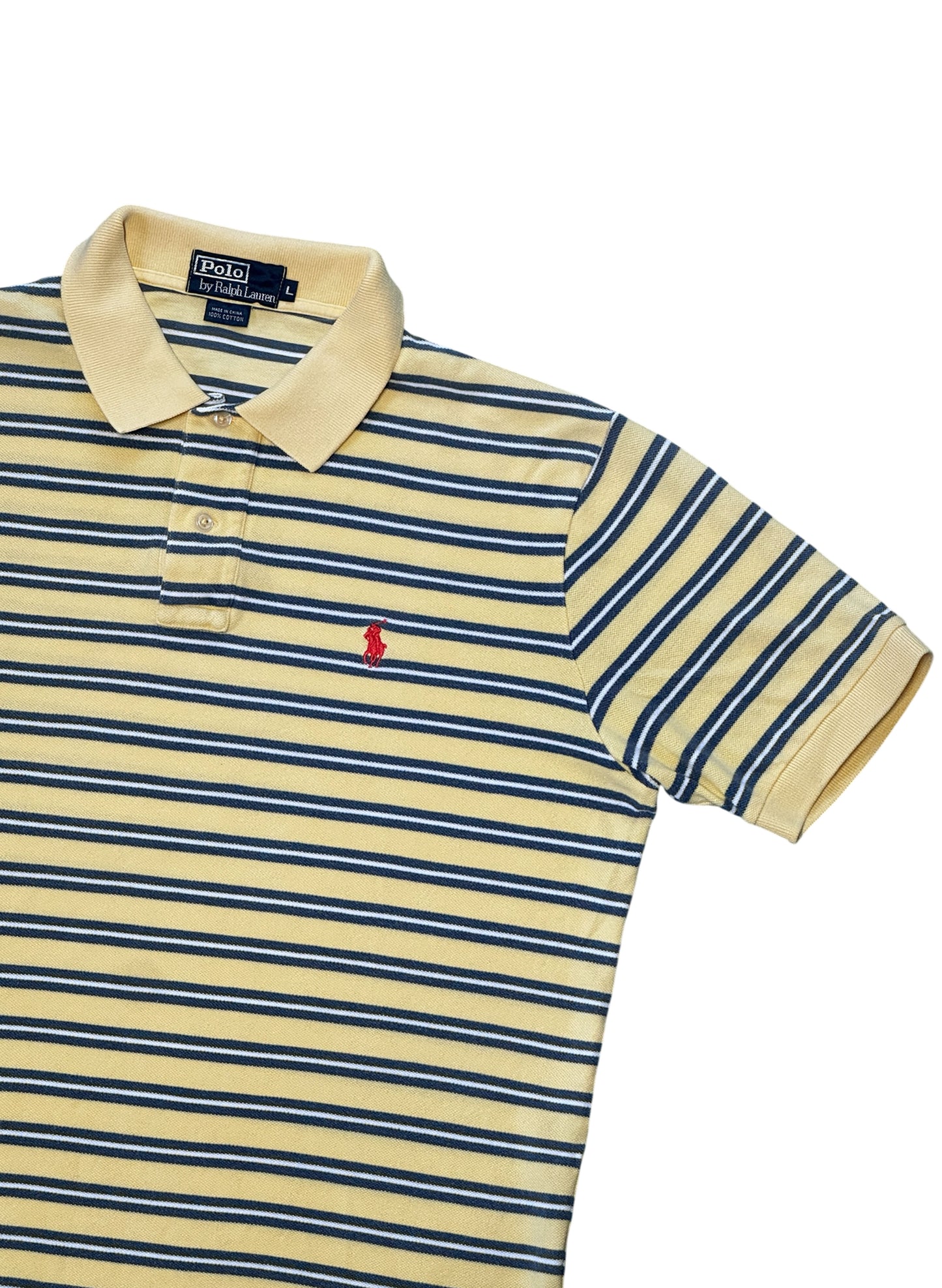 (SUP-701) Polo Ralph Lauren BORDER POLO SHIRT - YELLOW/BLUE/WHITE