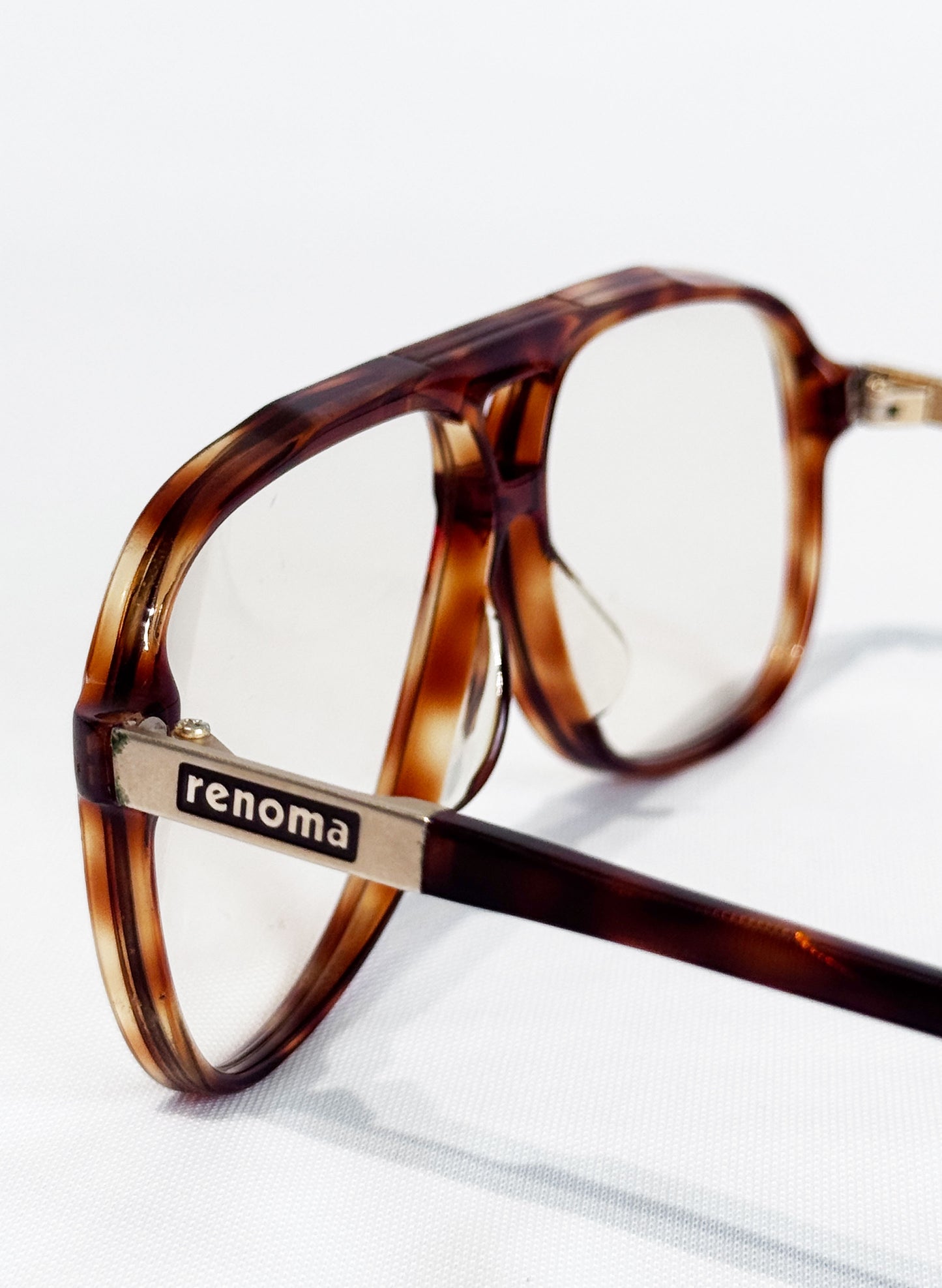 (SUP-789) VINTAGE TWO BRIDGE TORTOISE GLASSES - RALPH renoma PARIS