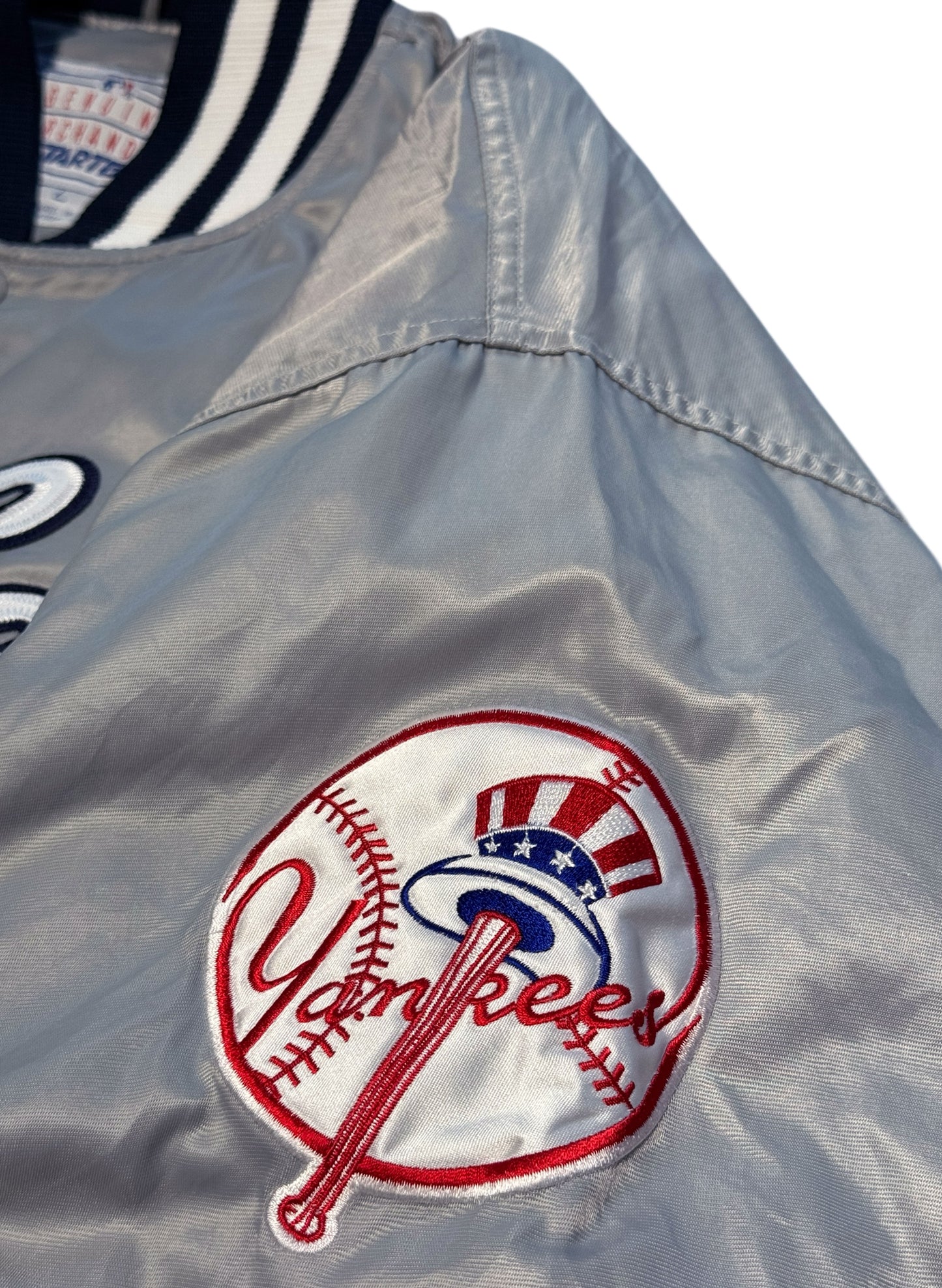(SUP-553) STARTER NEW YORK YANKEES QUILTING STADIUM JACKET - GREY - L