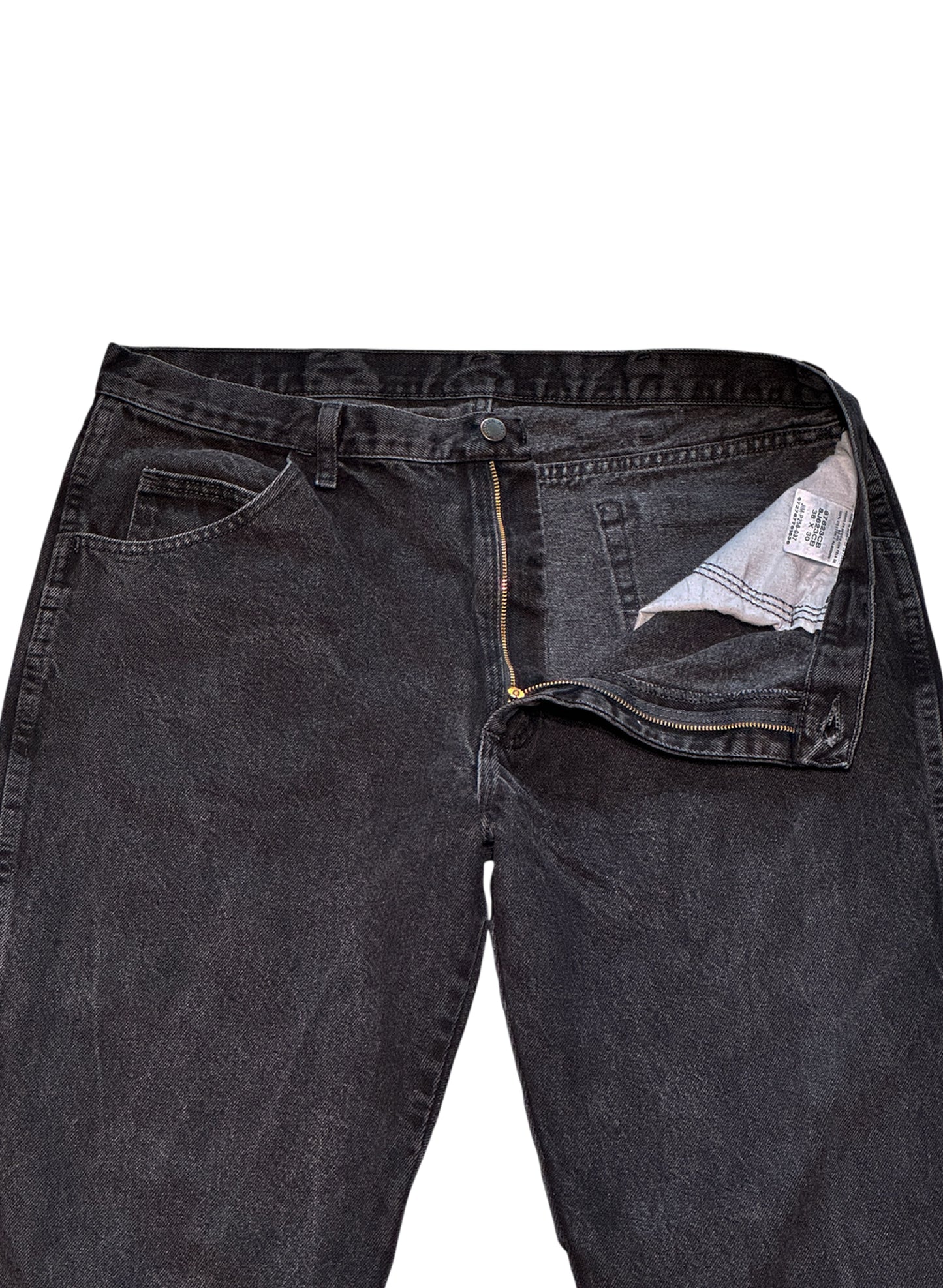 (SUP-462) RUSTLER BLACK DENIM - W38 x L30 - MADE IN MEXICO