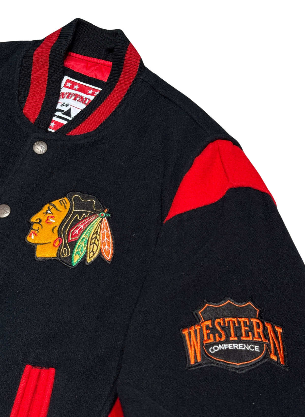 (SUP-880) NHL CHICAGO BLACKHAWKS MELTON STADIUM JACKET - M