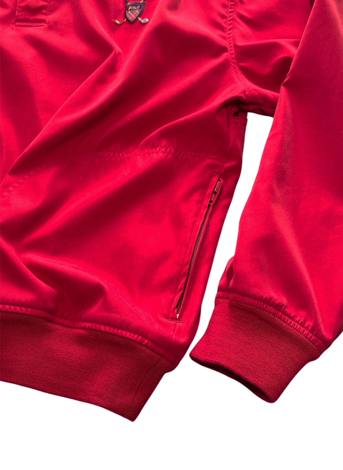 (SUP-470) POLO GOLF SNAP BUTTON PULLOVER JACKET - RED