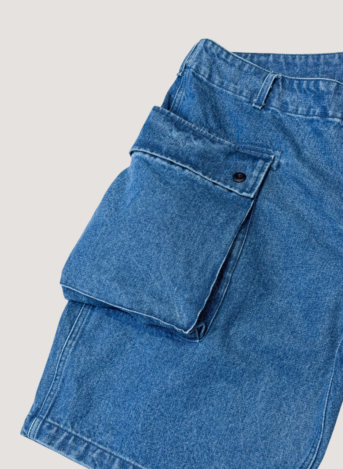WOODBLOCK W-44 DENIM CARGO SHORTS INDIGO (WB-26SS-023)