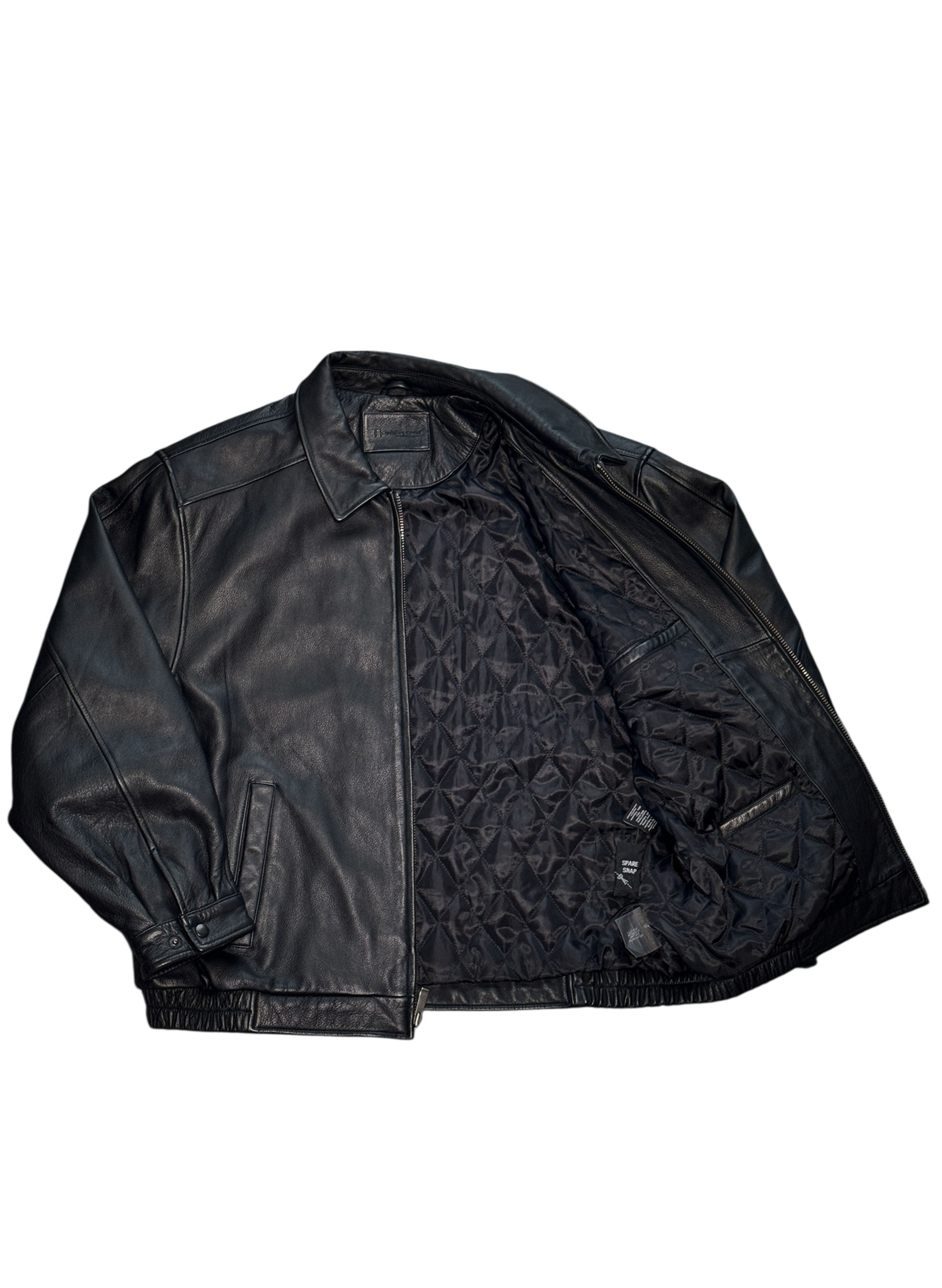 SUP-524) Croft & Barrow LEATHER ZIP UP JACKET – WOODBLOCK