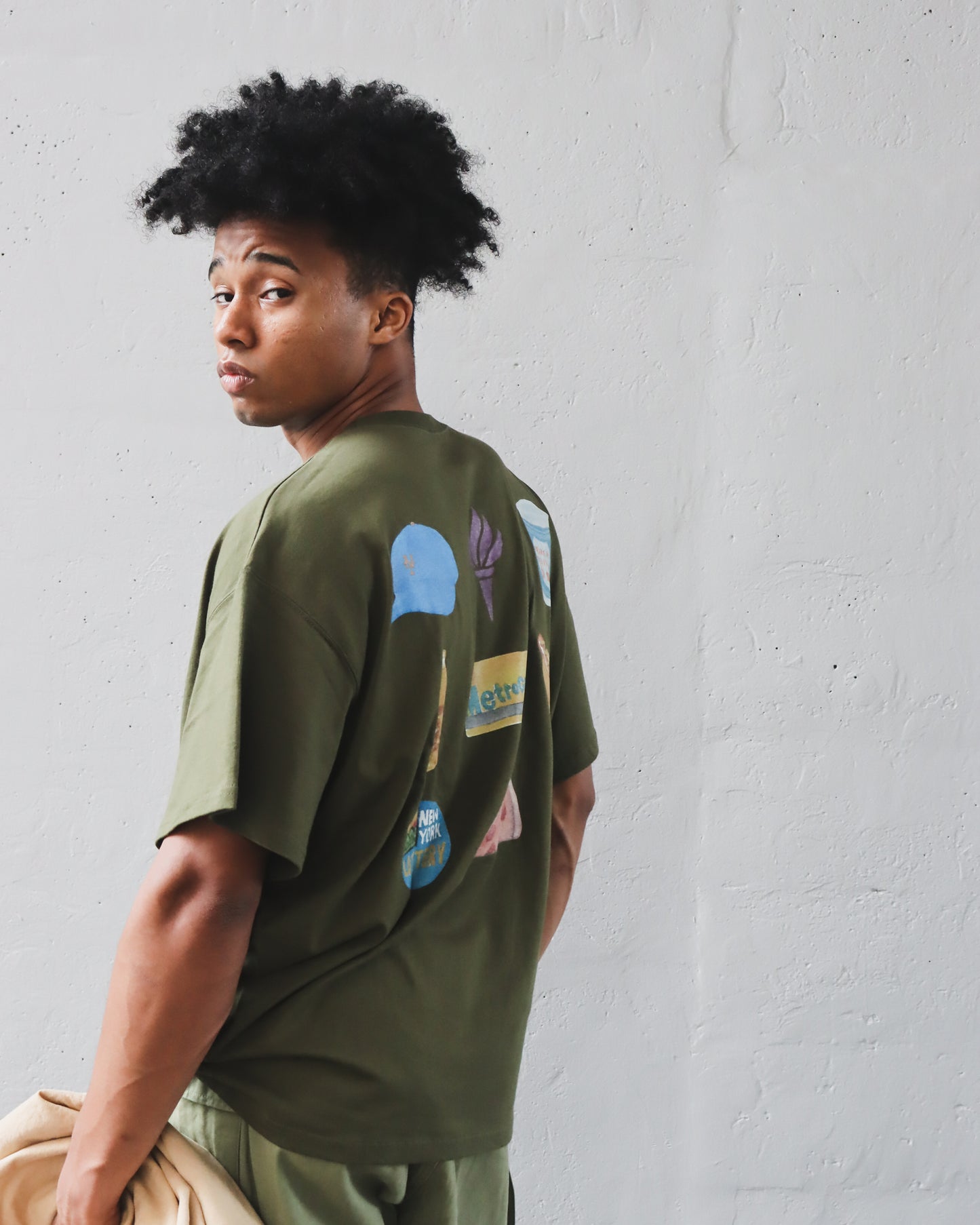 WOODBLOCK x TSUYOSHI YAMANAKA POCKET T-SHIRT OLIVE (WB-26SS-024)