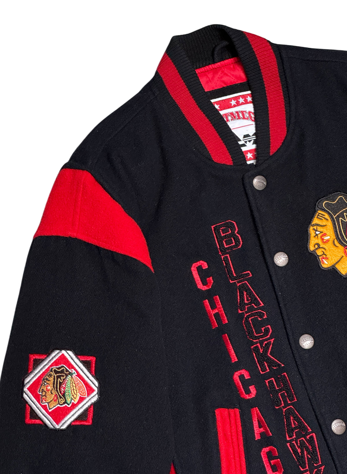 (SUP-880) NHL CHICAGO BLACKHAWKS MELTON STADIUM JACKET - M