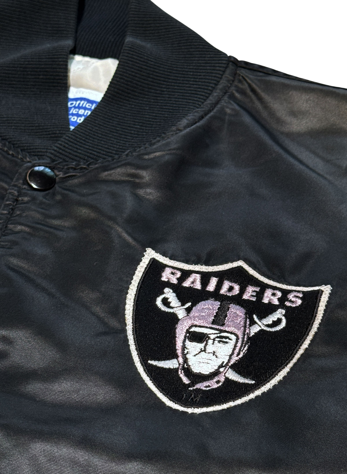 (SUP-855) STARTER NFL "LOS ANGELES" RAIDERS NYLON QUILTING STADIUM JACKET - L - MADE IN U.S.A.