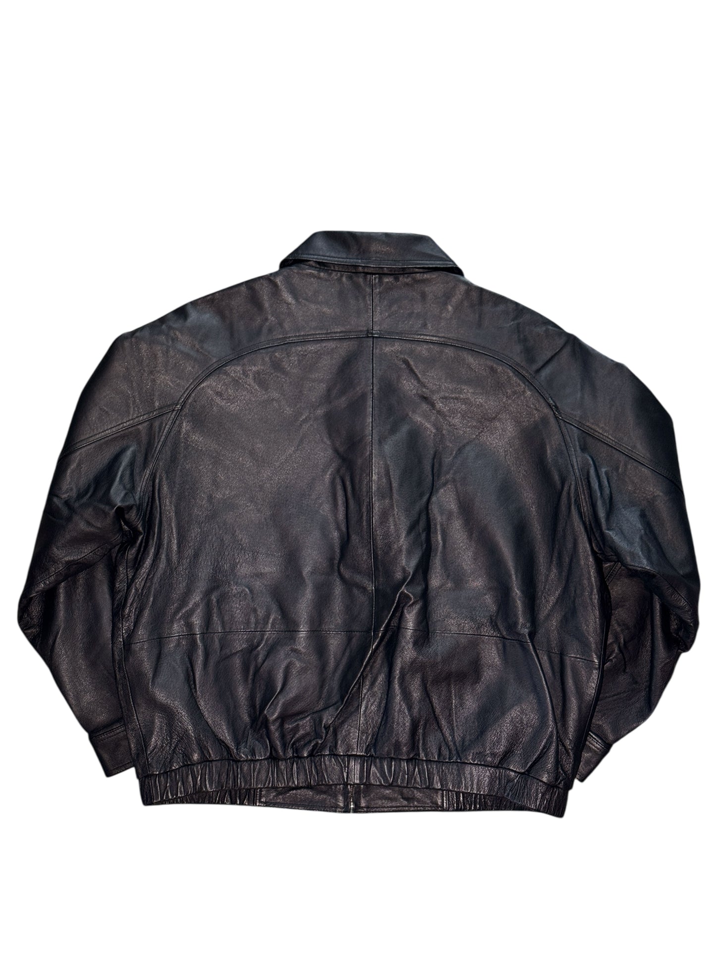 (SUP-525) St.JOHN'S BAY RAGLAN SLEEVE LEATHER ZIP UP JACKET