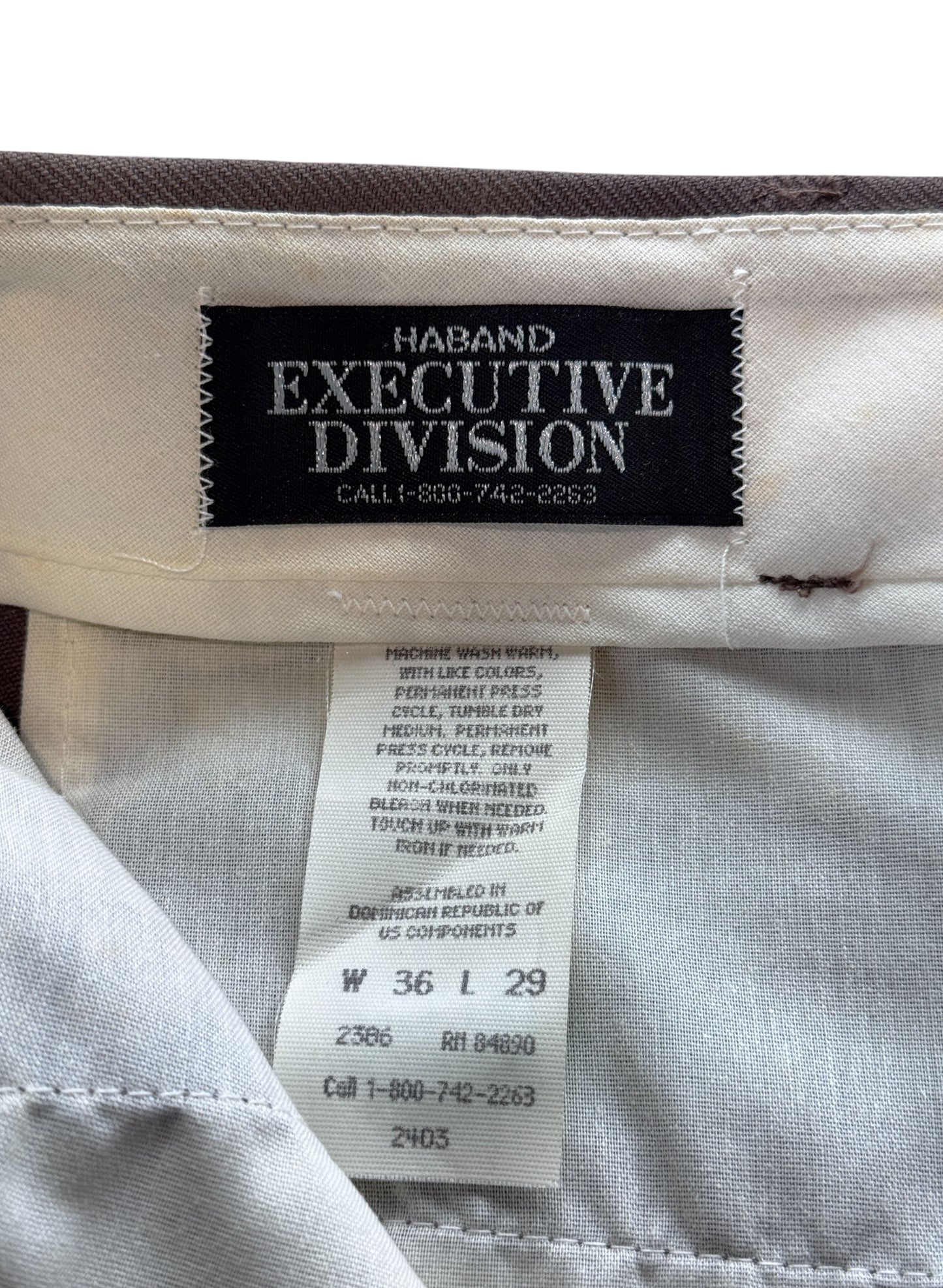 (SUP-739) HABAND EXECUTIVE DIVISION 2TUCK POLYESTER PANTS - W36 x L29