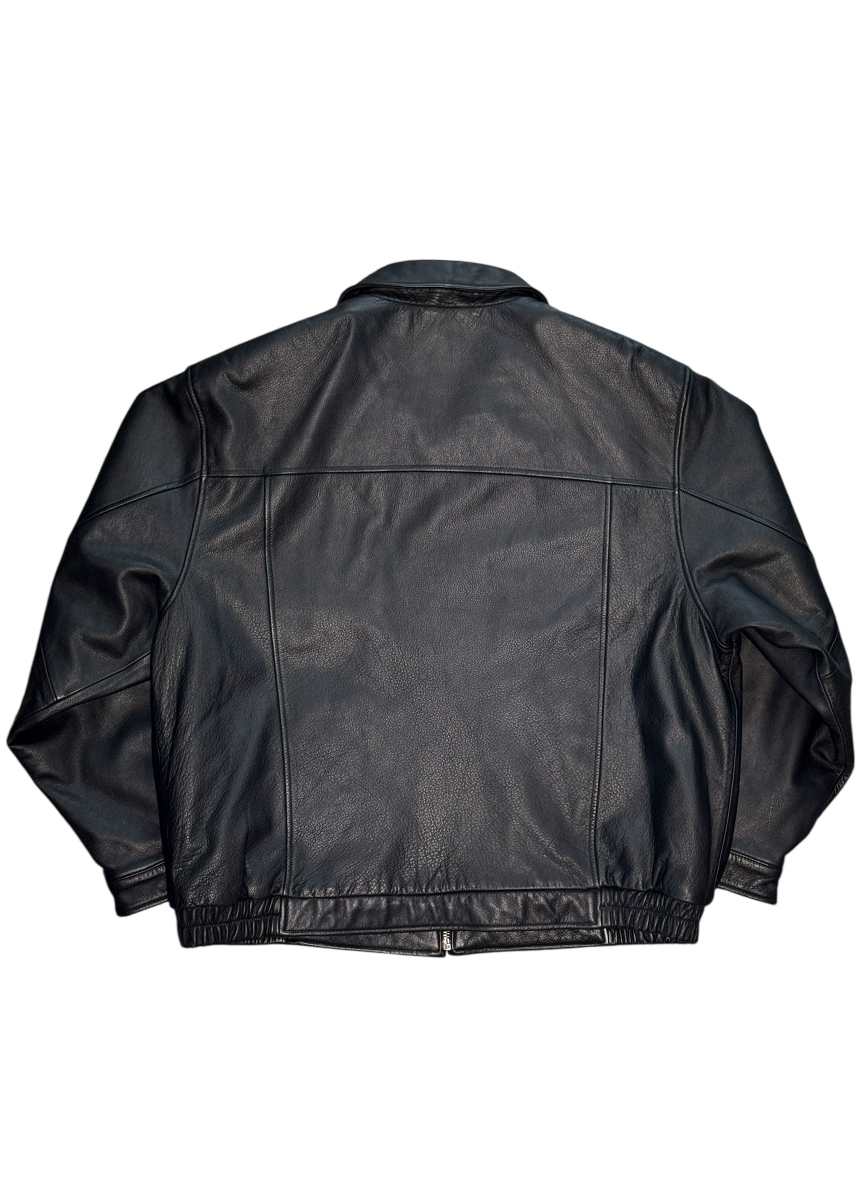 SUP-524) Croft & Barrow LEATHER ZIP UP JACKET – WOODBLOCK