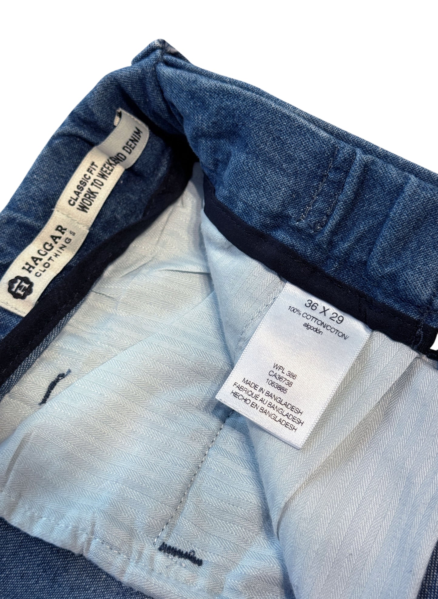 (SUP-740) HAGGAR 2TUCK DENIM SLACKS - W36 x L29