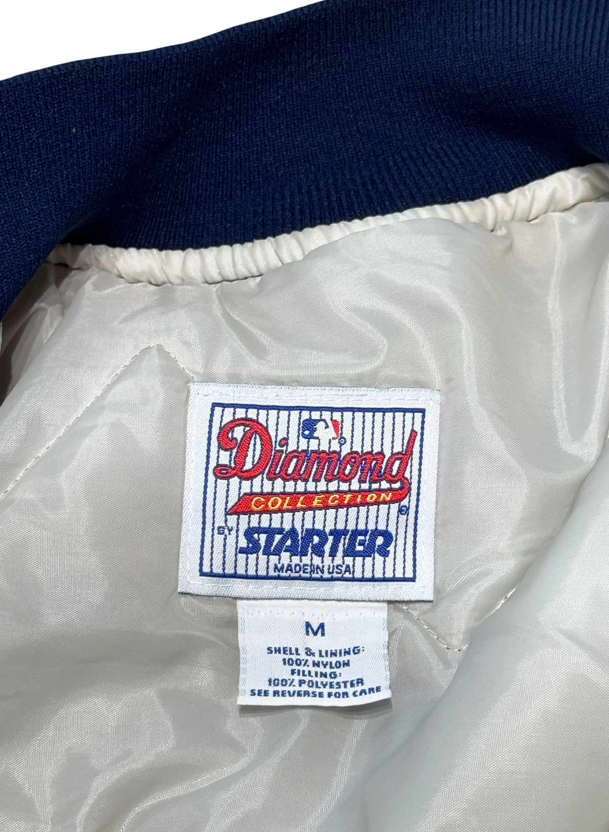 (SUP-865) STARTER NEW YORK YANKEES GLOSSY NYLON JACKET - M - MADE IN U.S.A.