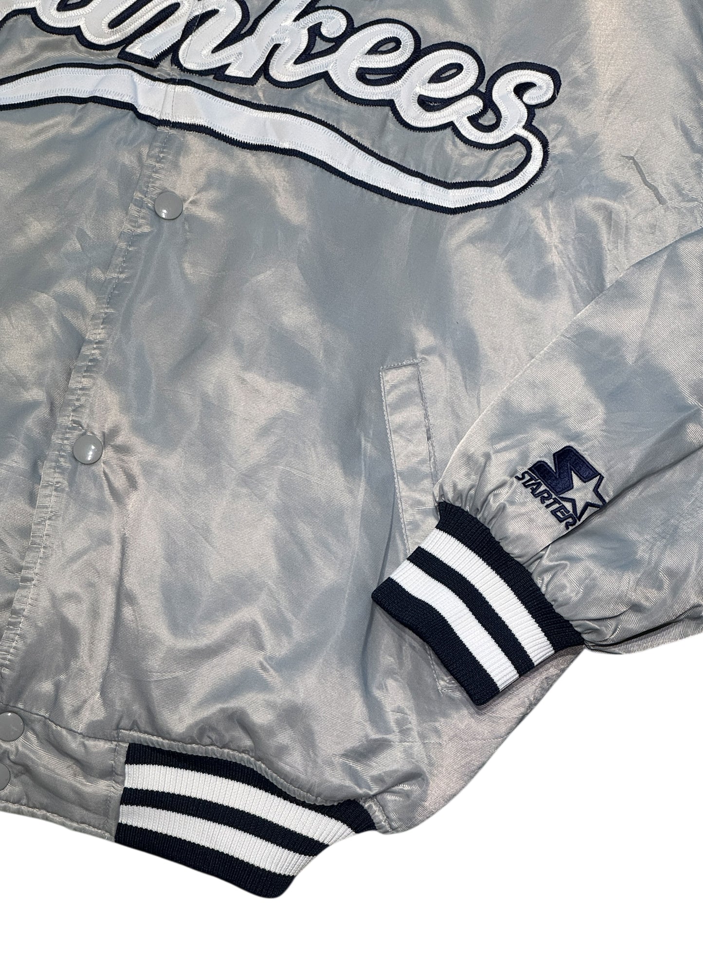 (SUP-553) STARTER NEW YORK YANKEES QUILTING STADIUM JACKET - GREY - L