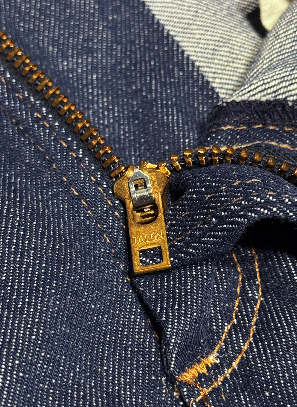 (SUP-828) 70s Wrangler BOOTS CUT RAW DENIM "TALON" ZIP - W32/W34相当