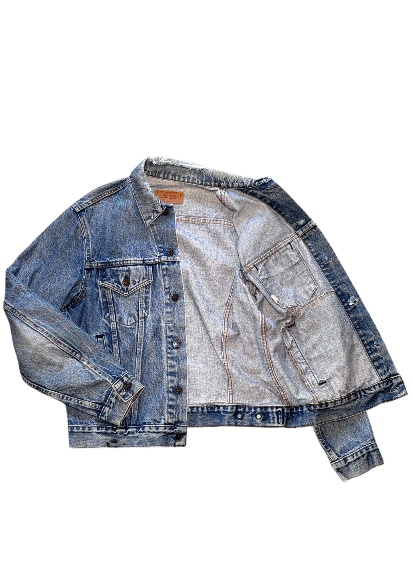 (SUP-610) 80s LEVI'S 70506 - 0216 "BORO" DENIM JACKET - MADE IN U.S.A.