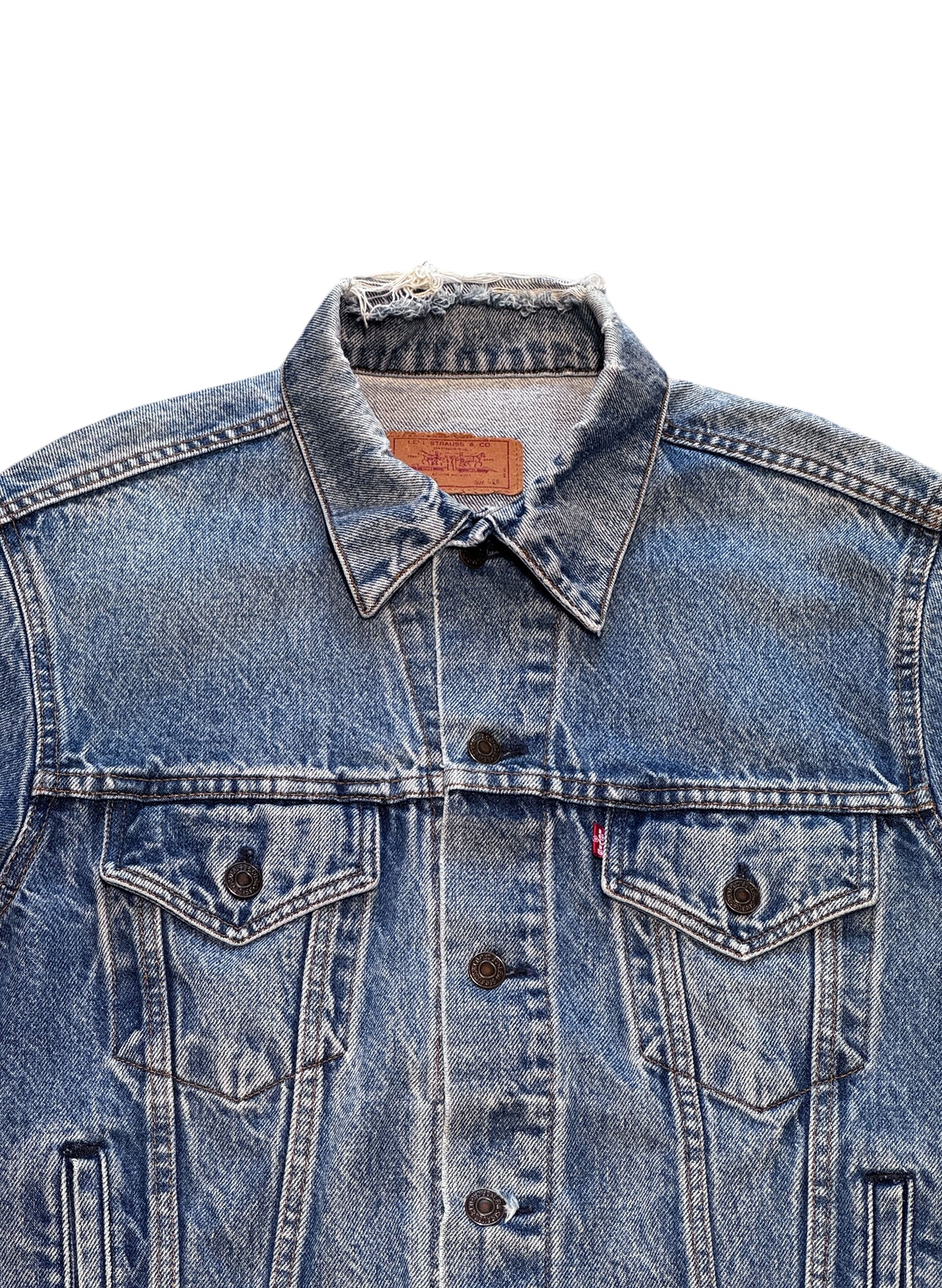 (SUP-610) 80s LEVI'S 70506 - 0216 "BORO" DENIM JACKET - MADE IN U.S.A.