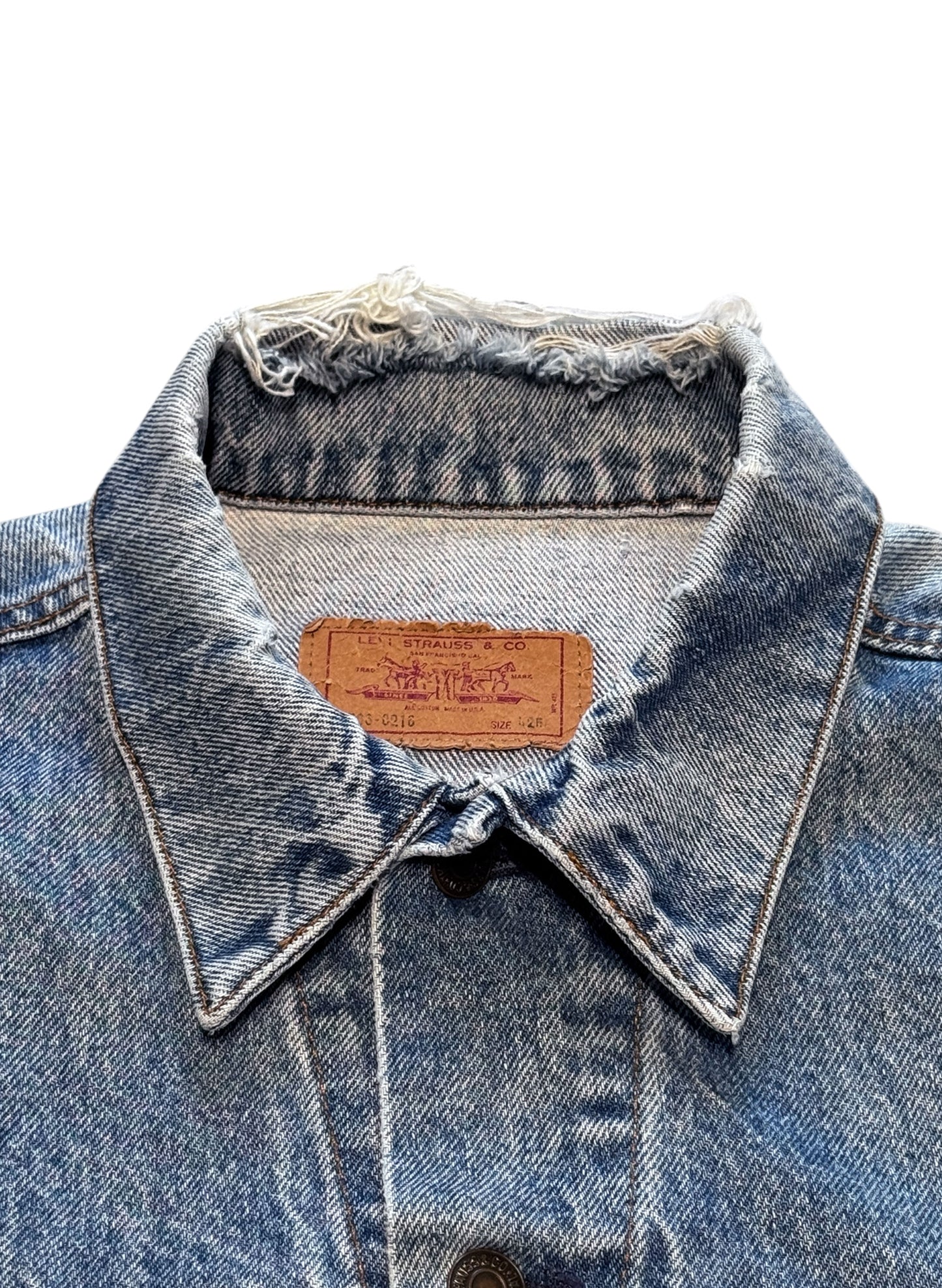 (SUP-610) 80s LEVI'S 70506 - 0216 "BORO" DENIM JACKET - MADE IN U.S.A.